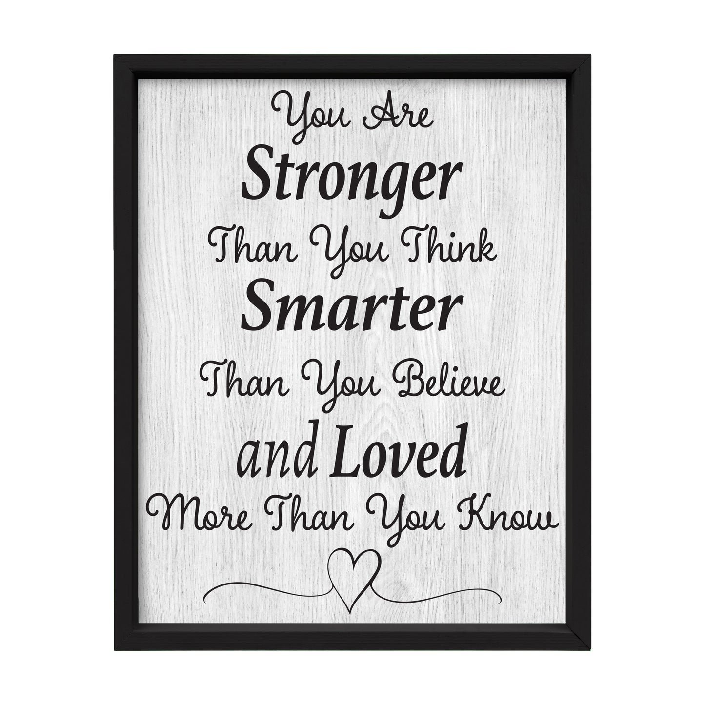 JennyGems You Are Stronger Than You Think Framed Wooden Sign, Inspirational Quote, Motivational Home and Office Decor, Encouragement, 16x20 Inches, Made in USA