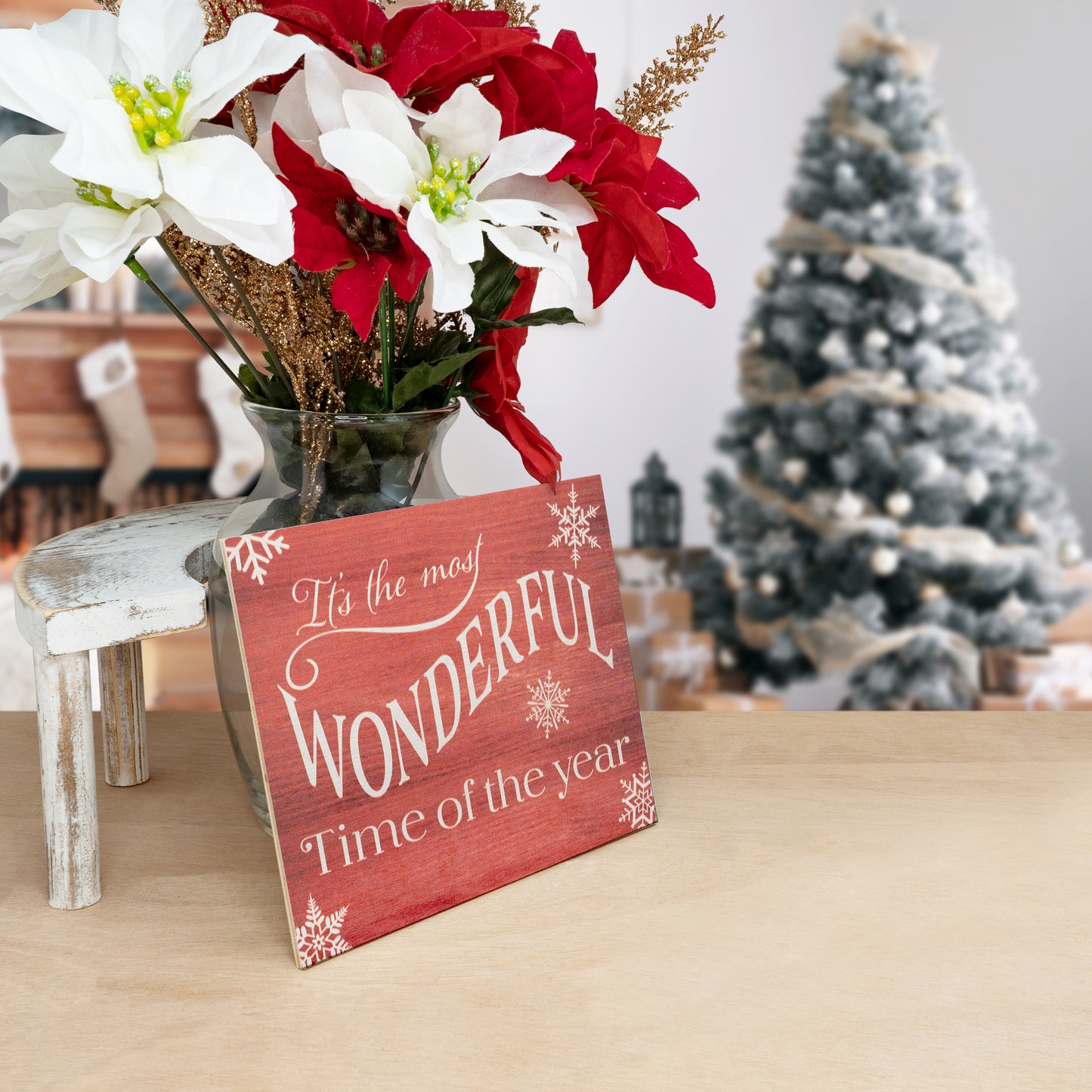 It's The Most Wonderful Time of the Year Wood Sign, Christmas Decorations, Holiday Decor, Christmas Gifts, American Made