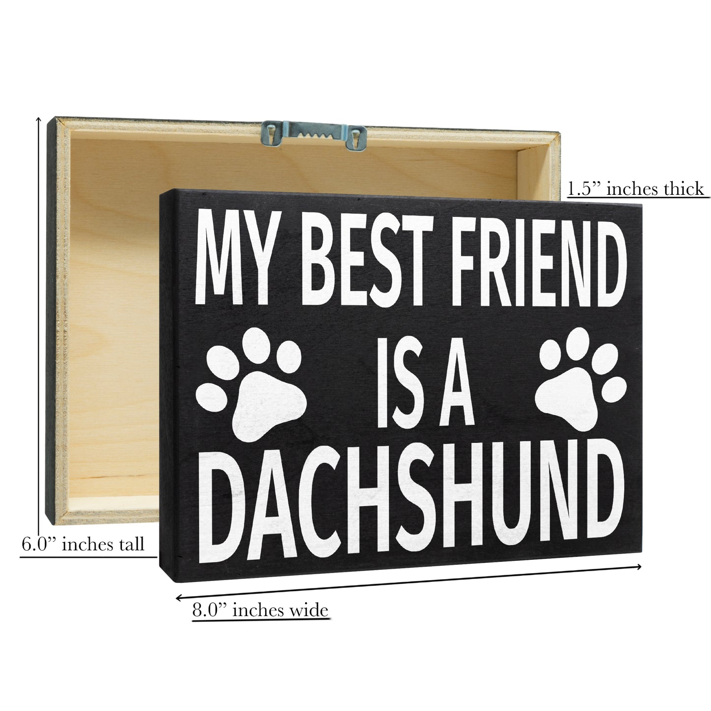 JennyGems Dachshund Dog Signs, Doxie Dachshund Wiener Dog Gifts, My Best Friend is a Dachshund Wooden Box Sign, Dachshund Dog Lover Gift Signs, Doxie Decor, Wiener Dog Stuff, Farmhouse Decor