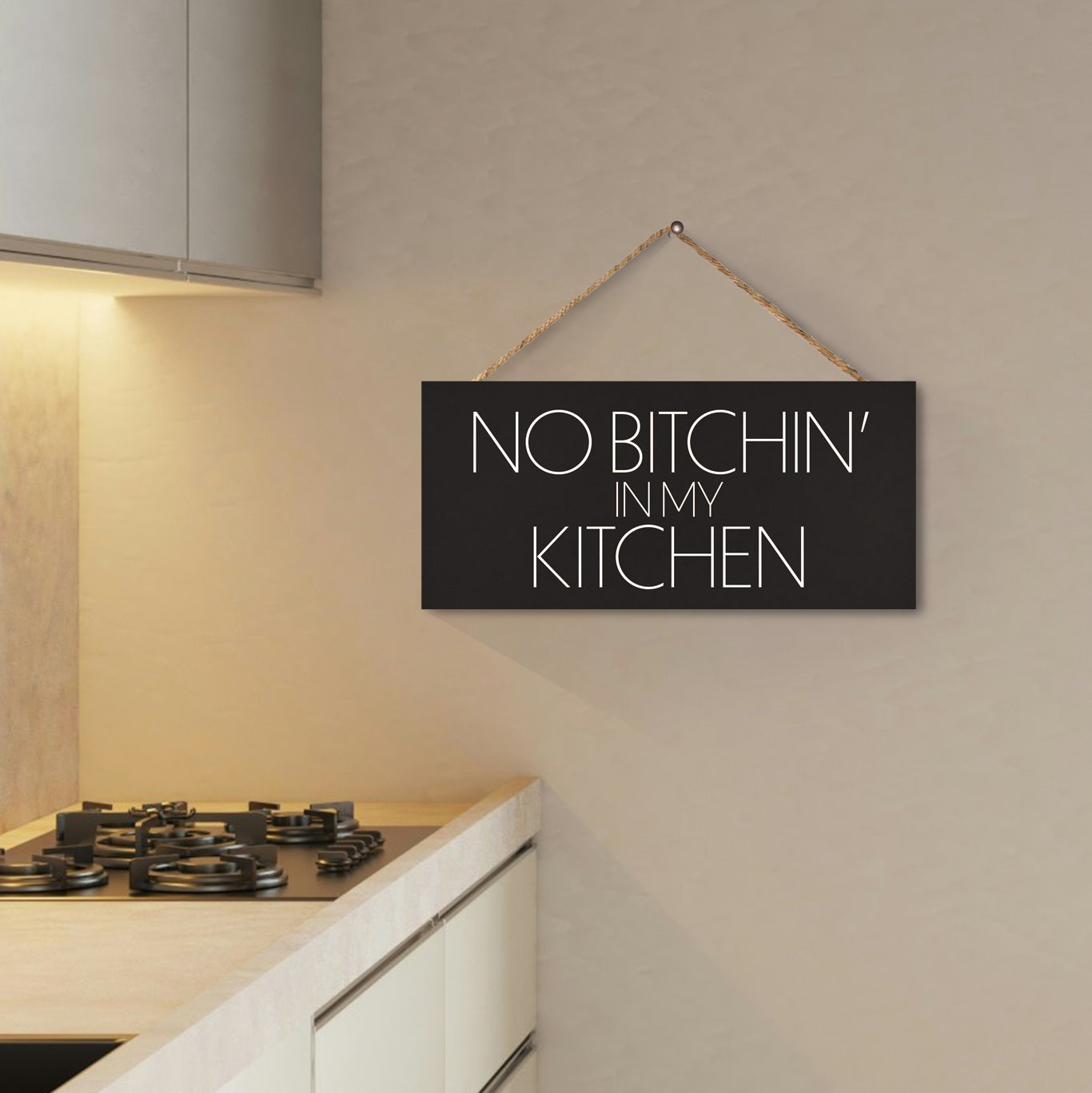 JennyGems No Bitchin in My Kitchen Funny Kitchen Signs, Farmhouse Kitchen Decor, Made in USA