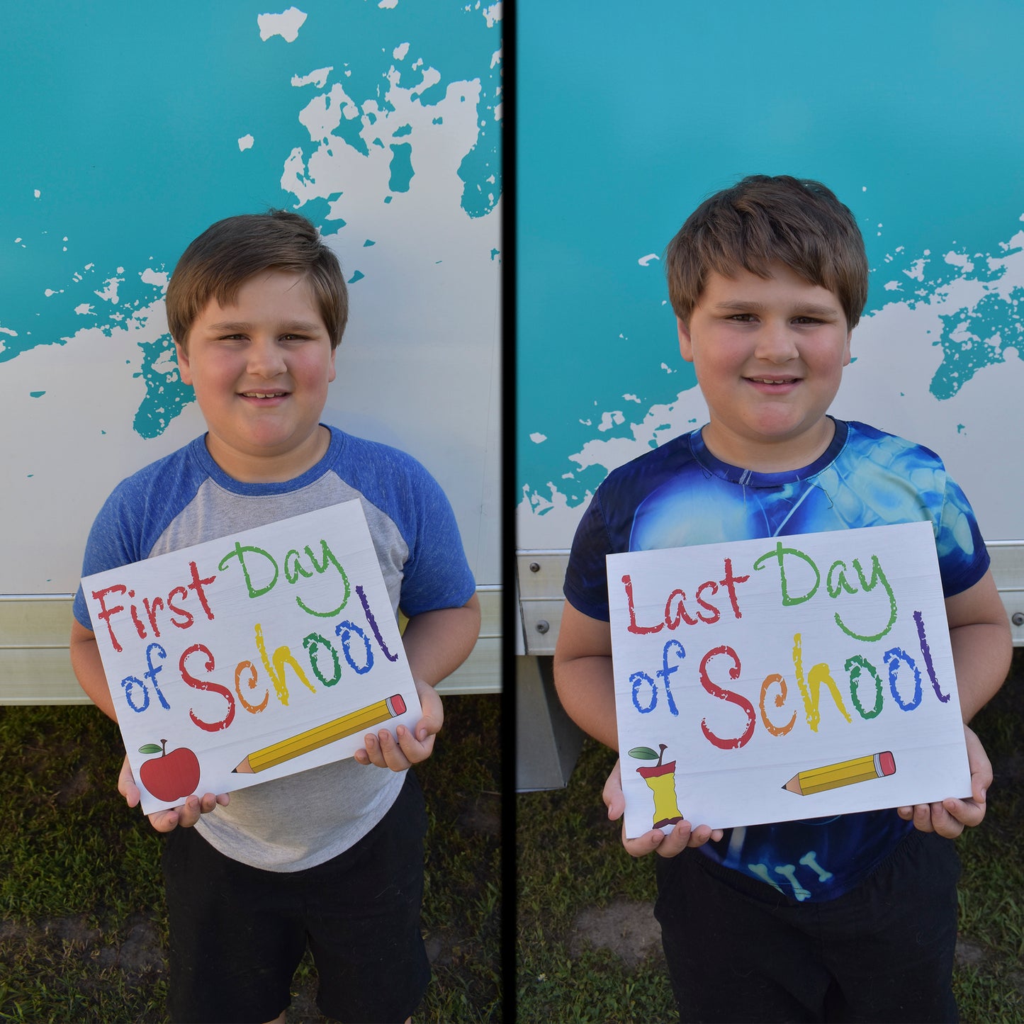 JennyGems Back To School Supplies, First and Last Day of School Reversible Sign, Double Sided, 10x12" First Day of School Sign, First Day Last Day of School Board, American Made