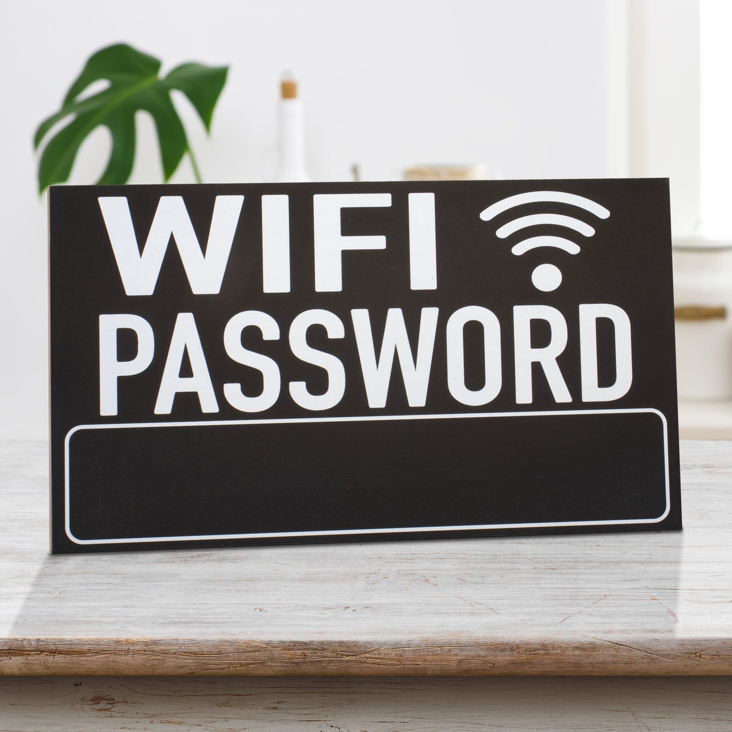 JennyGems WIFI Password Wood Sign for Home and Business, Chalkboard Wifi Sign, Vacation Rental Sign, Internet Password Sign, WIFI Chalk Board, Shelf Sitter and Wall Decor, Made in USA