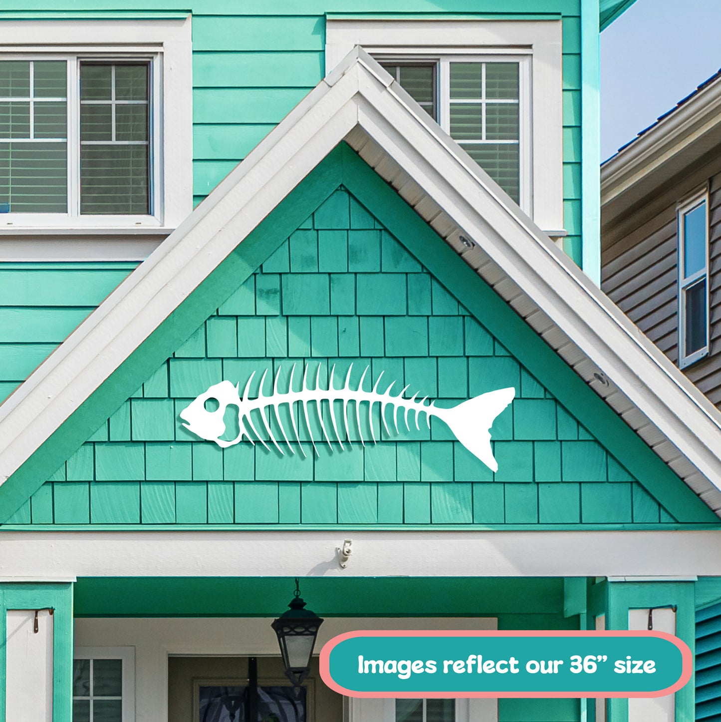 Outdoor PVC Bonefish Wall Art, 4 Foot