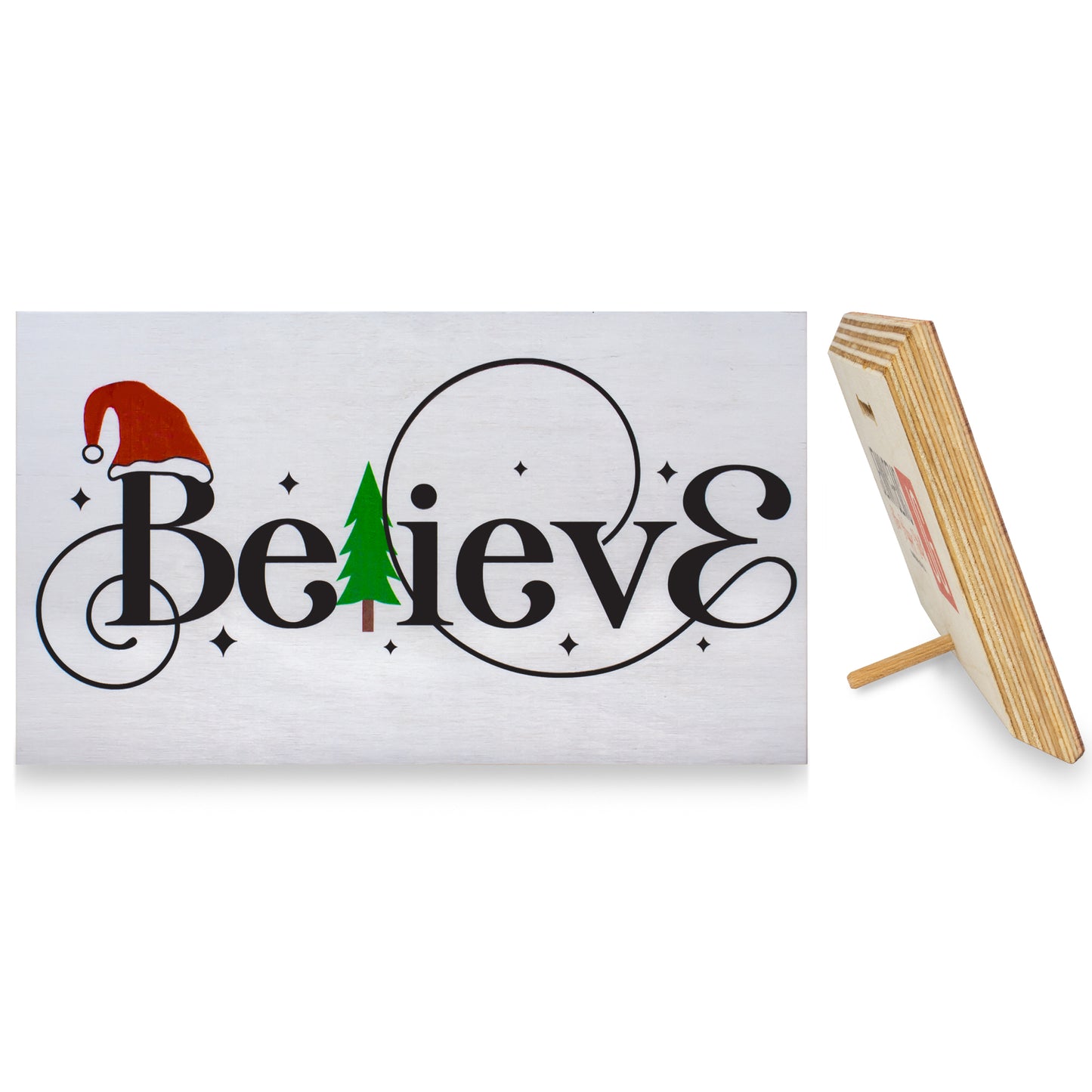 Christmas Decorations, Christmas Decor, Believe Wood Standing and Wall Decor Sign, Holiday Decor for Christmas, Holiday Gifts