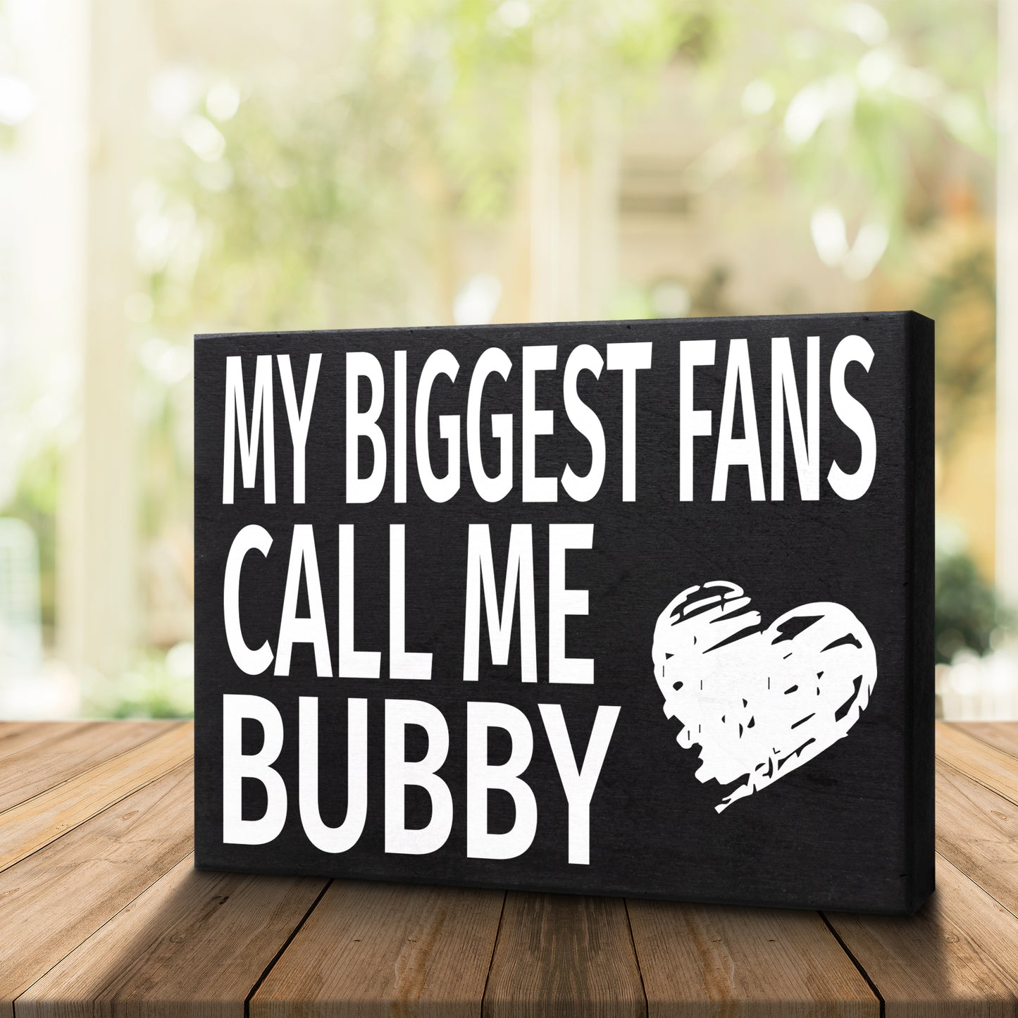 JennyGems Gifts for Bubby, My Biggest Fans Call Me Bubby Wooden Sign, Bubby Gifts from Granddaughter Grandson, Shelf Decor and Wall Hanging