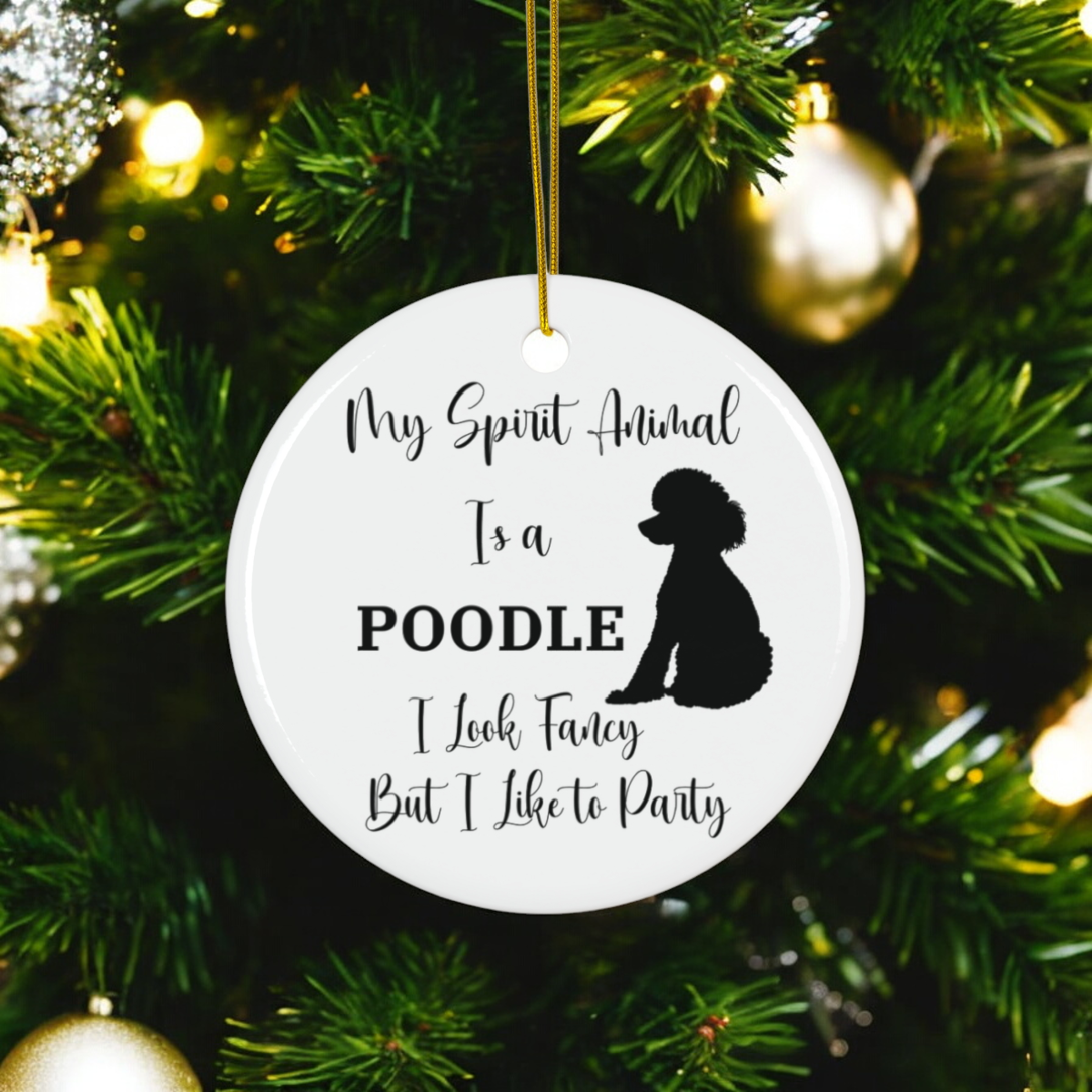 Poodle Ornament, Dog Lover Gift, Pet Owner Christmas Decor, Poodle Mom Ornament, Holiday Tree Decoration, Fancy Party Animal Gift