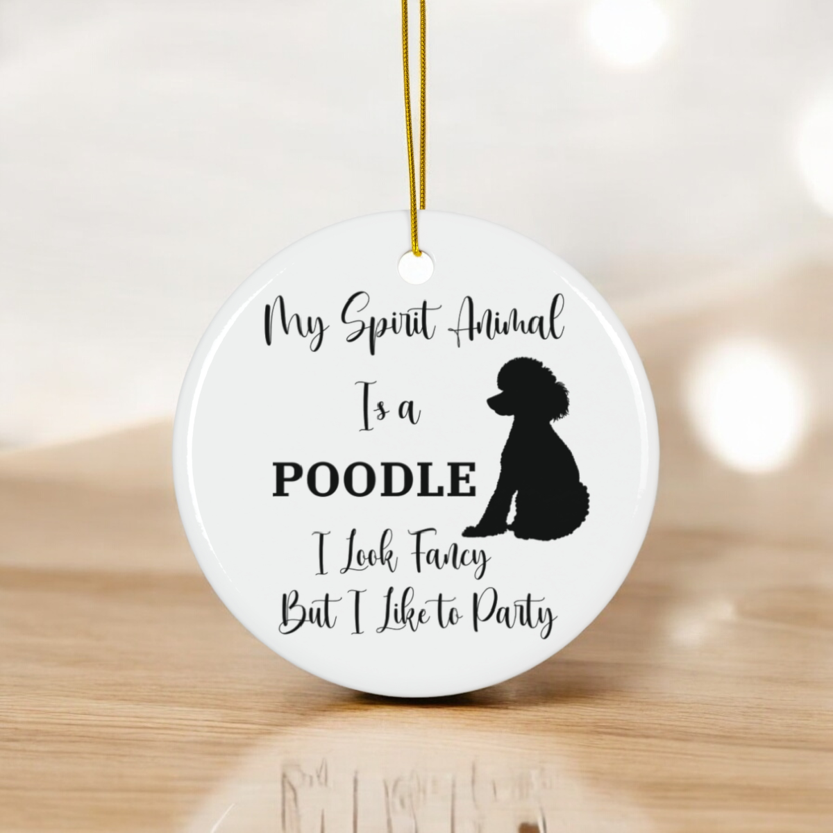 Poodle Ornament, Dog Lover Gift, Pet Owner Christmas Decor, Poodle Mom Ornament, Holiday Tree Decoration, Fancy Party Animal Gift