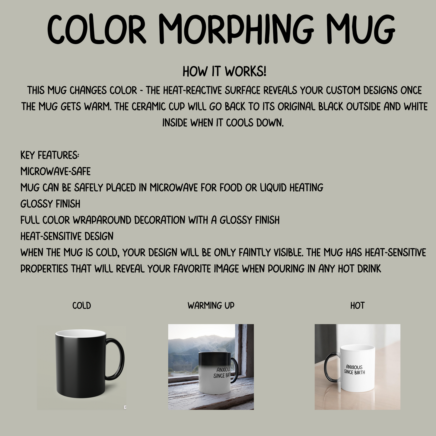 Everything is Figureoutable Mug, Inspirational and Positivity Gift, Color Morphing Mug, 11oz