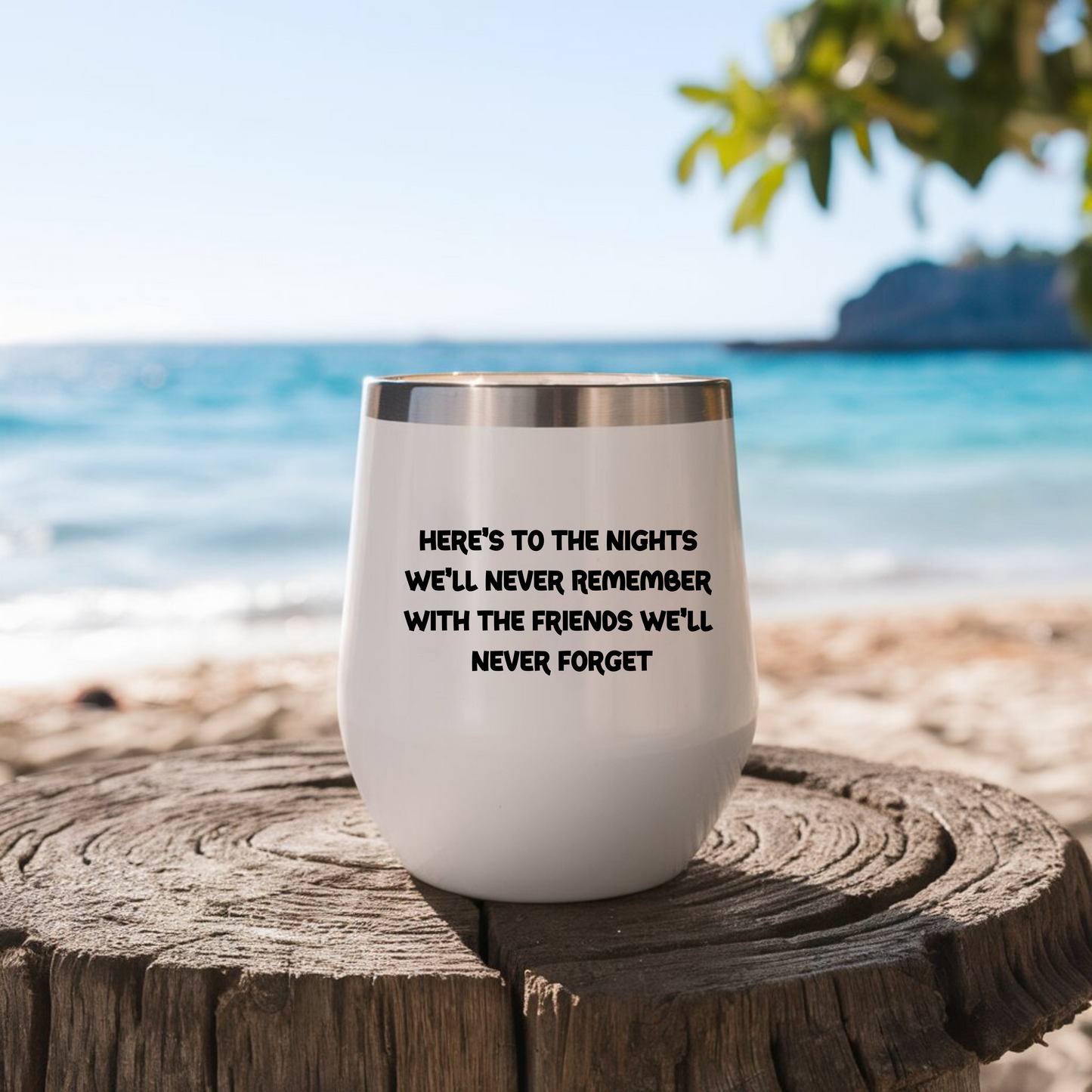 Funny Wine Tumbler, Heres to the Nights Well Never Remember with the Friends Well Never Forget, Gift for Friends, Party and Travel Cup