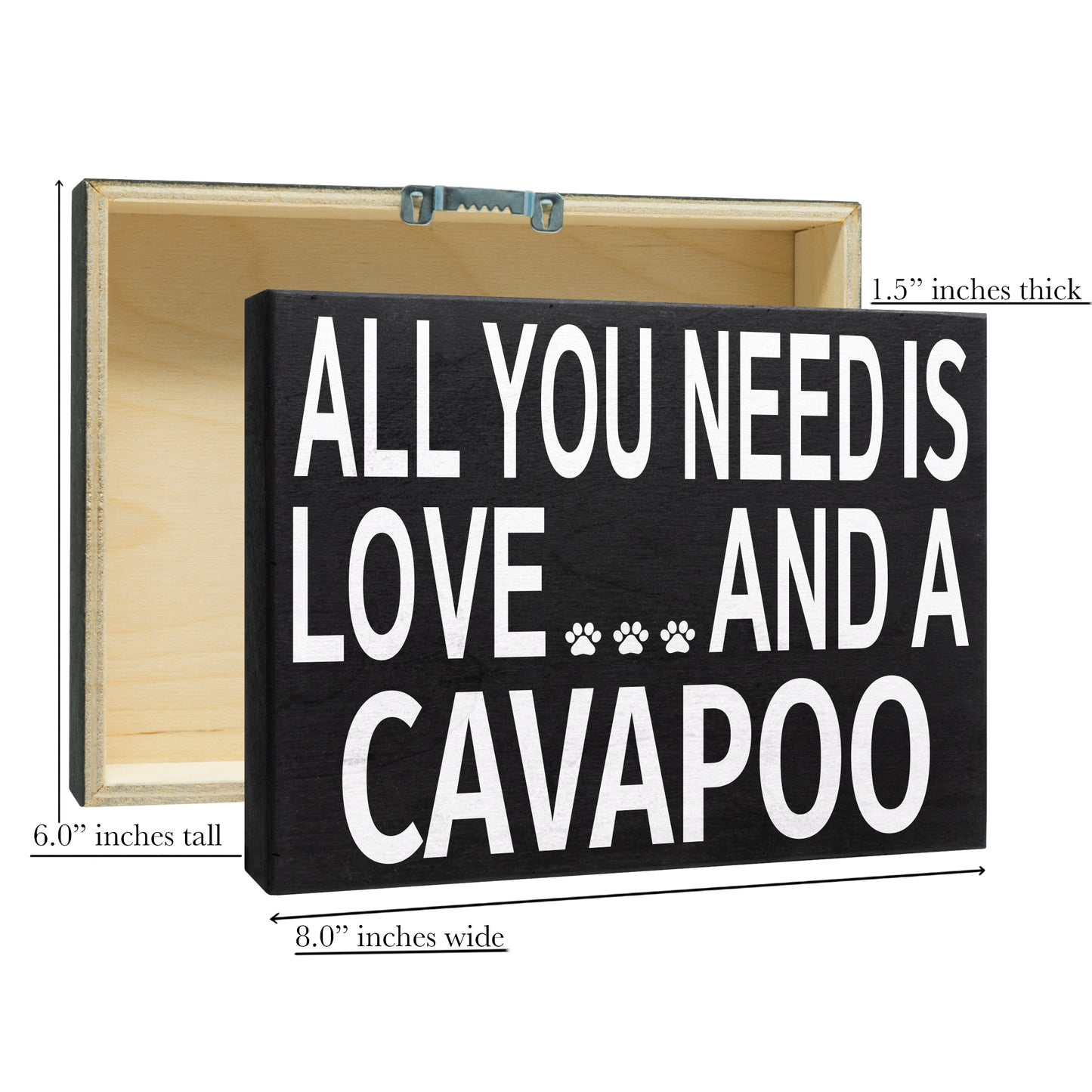 JennyGems Cavapoo Gifts, All You Need Is Love and a Cavapoo Wooden Sign, Cavapoo Dog Mom, Shelf Decor and Wall Hanging, Made in USA