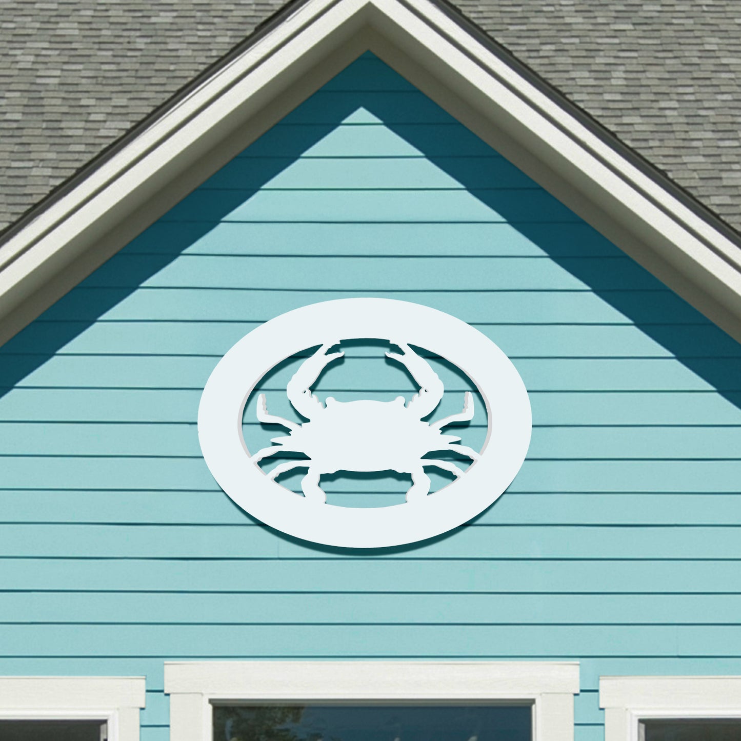 Outdoor Oval Crab Wall Sign, 2 Foot