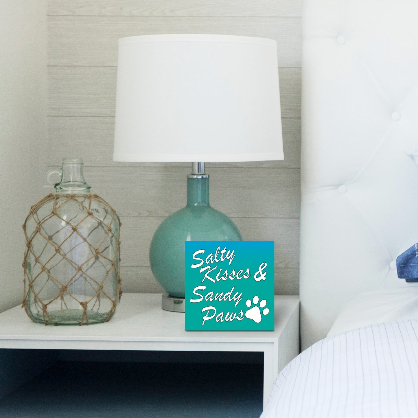 Salty Kisses Sandy Paws Wooden Sign