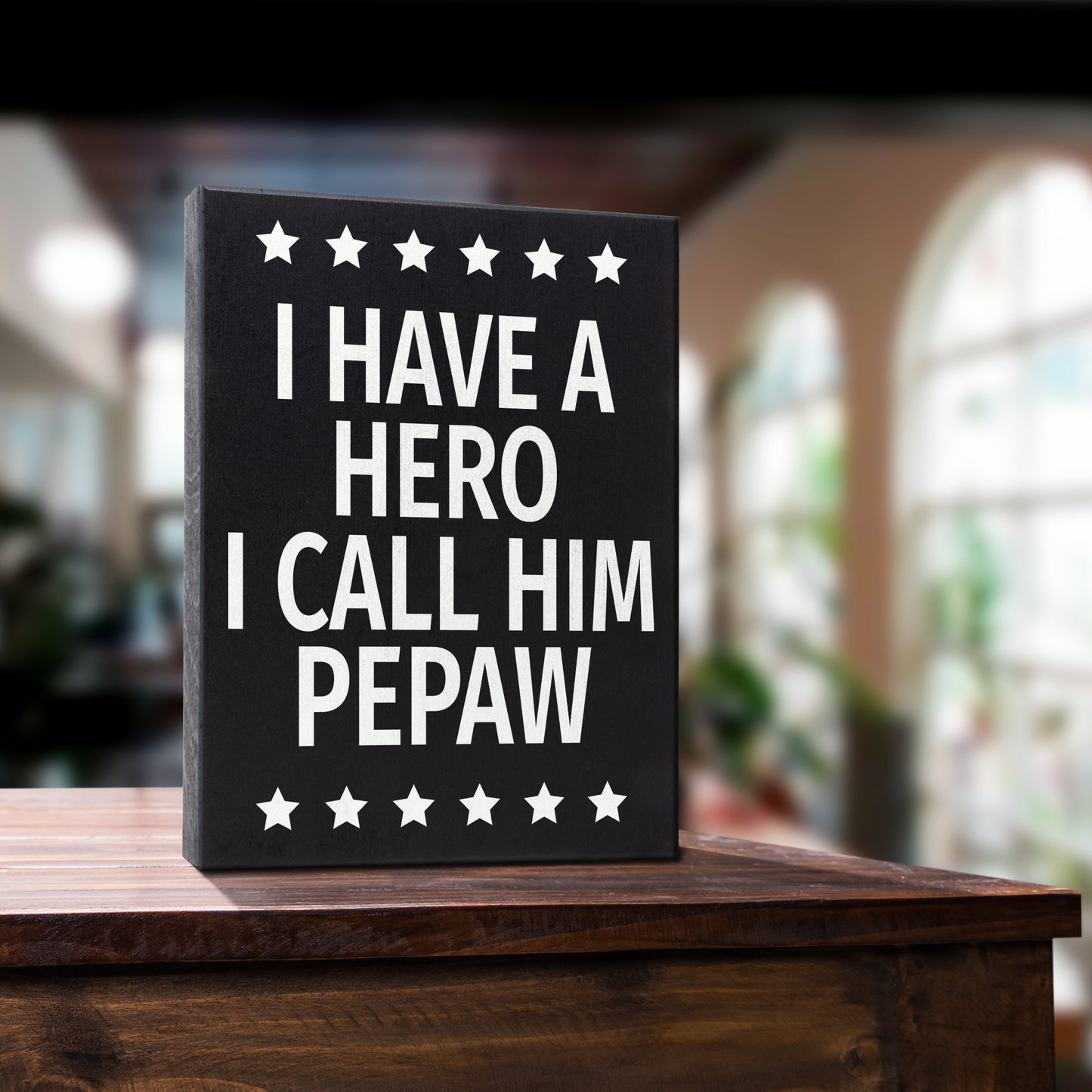 JennyGems Pepaw Gifts from Grandson Granddaughter, Gifts for Pepaw, I Have A Hero I Call Him Pepaw Wood Sign, Pepaw Christmas Gifts, Sentimental Gifts for Grandpa, Grandpa Birthday Gifts