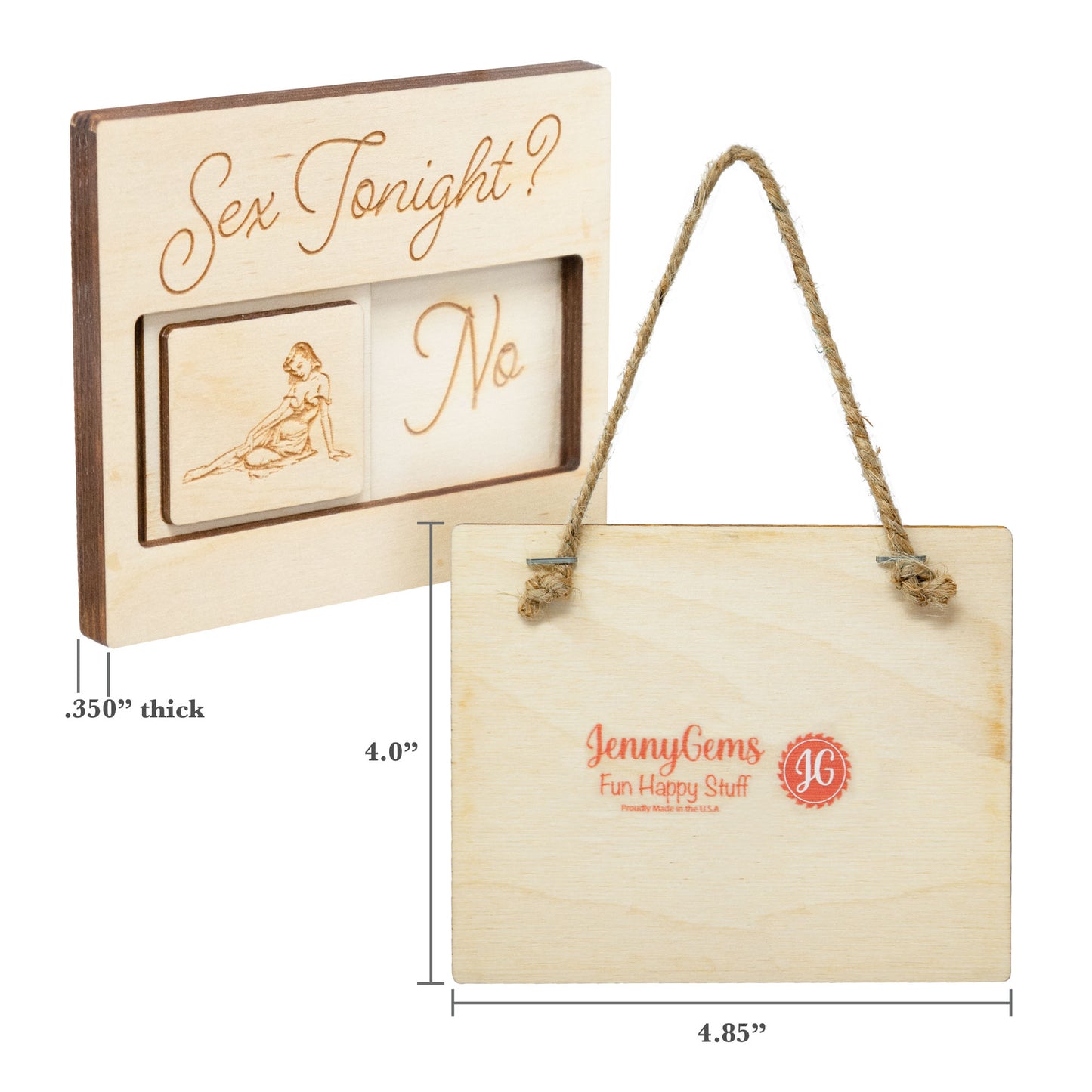 Sex Tonight Yes or No Sign, Gift for Bridal Shower, Naughty Gifts, Wooden Slider Indicator, Made in USA