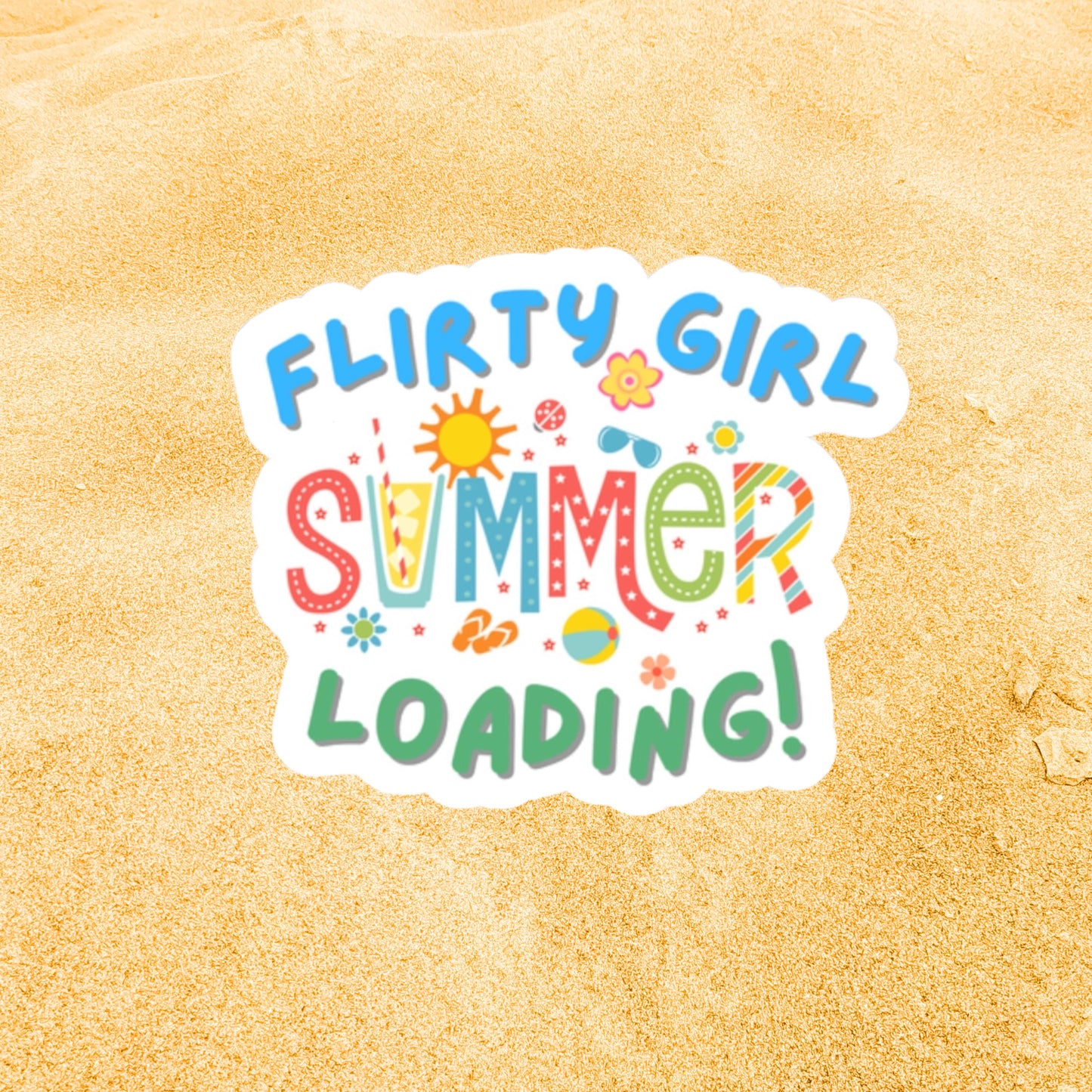 Flirty Summer Loading Vinyl Laptop and Water Bottle Stickers
