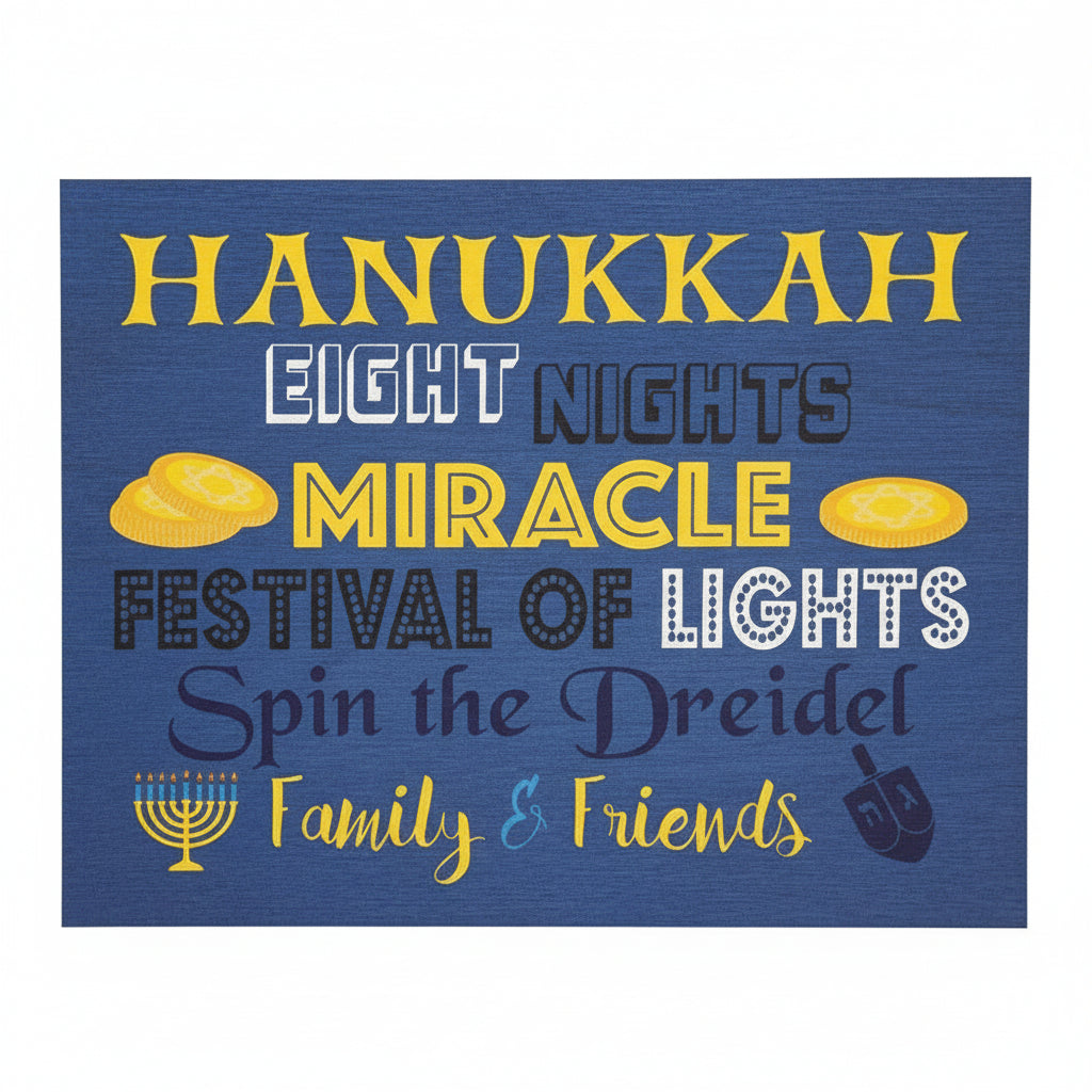 Hanukkah Decorations, Dreidel Decor, Festival Of Lights Hanukkah Gifts, Wood Sign, Hanukkah Menorah 8 Nights Miracle