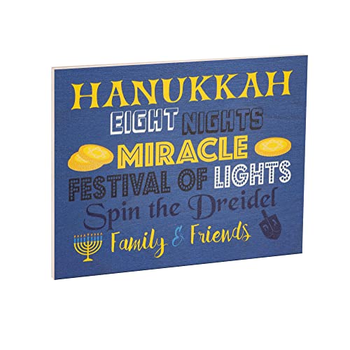 Hanukkah Decorations, Dreidel Decor, Festival Of Lights Hanukkah Gifts, Wood Sign, Hanukkah Menorah 8 Nights Miracle