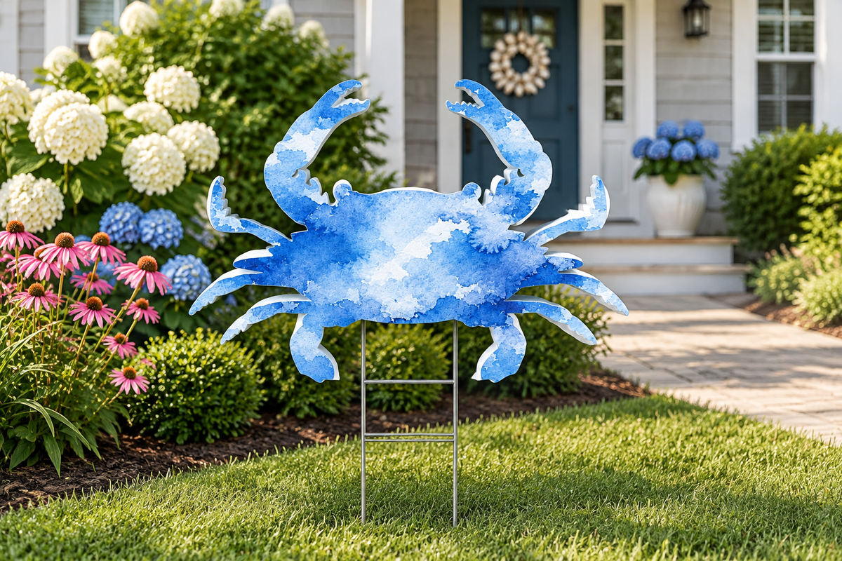 24-inch crab yard stake lifestyle image