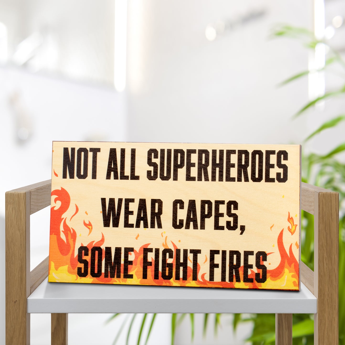 JennyGems Firefighter Gifts For Men & Women, Not All Superheroes Wear Capes Some Fight Fires, Wooden Firemen Signs, Firefighter To Be, Firefighter Graduation Gift, Retirement Gifts, Made in USA