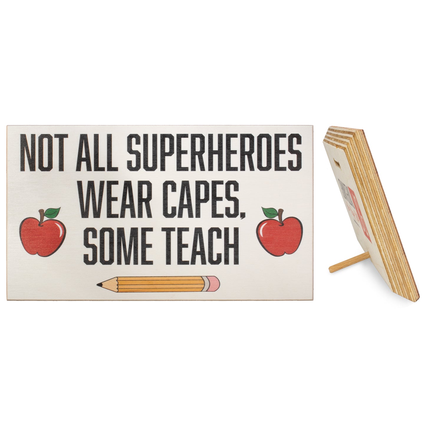 JennyGems Teacher Gifts, Not All Superheroes Wear Capes Some Teach Sign, Teacher Desk or Wall Art Sign, Teacher Appreciation Gifts, Gifts for Teachers, Teacher Plaques, 9.5x5.5 Inches, Made in USA