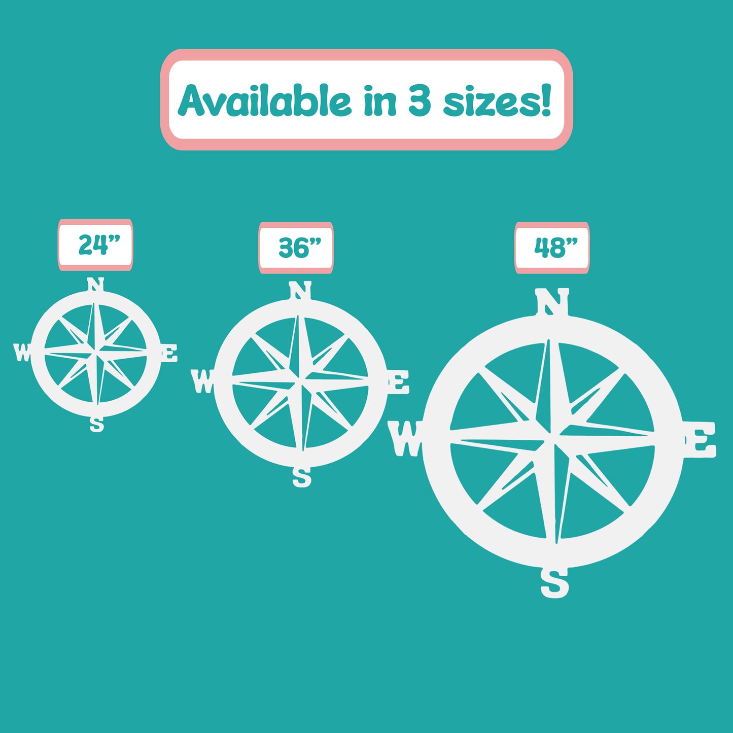 Nautical Compass Sign - Outdoor PVC (2 Foot)
