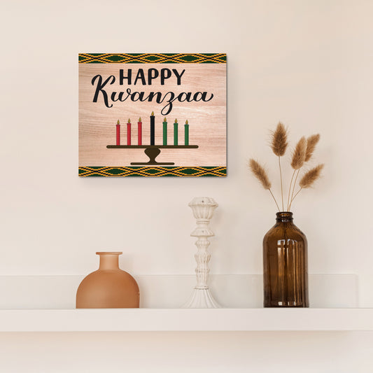 African Heritage Holiday Decorations, Happy Kwanzaa Wall Hanging Sign, Festive Kwanzaa Decor, Made in USA