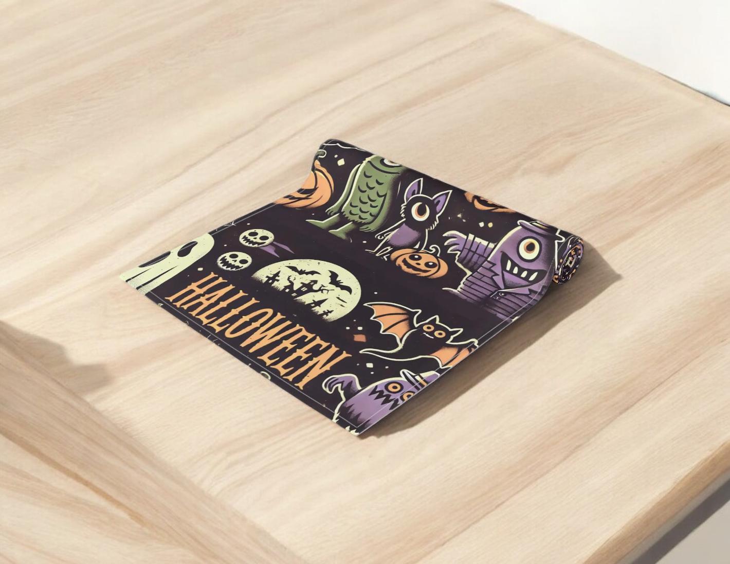 Retro Halloween Table Runner, Vintage Halloween Home Accent, Spooky Halloween Table Decorations