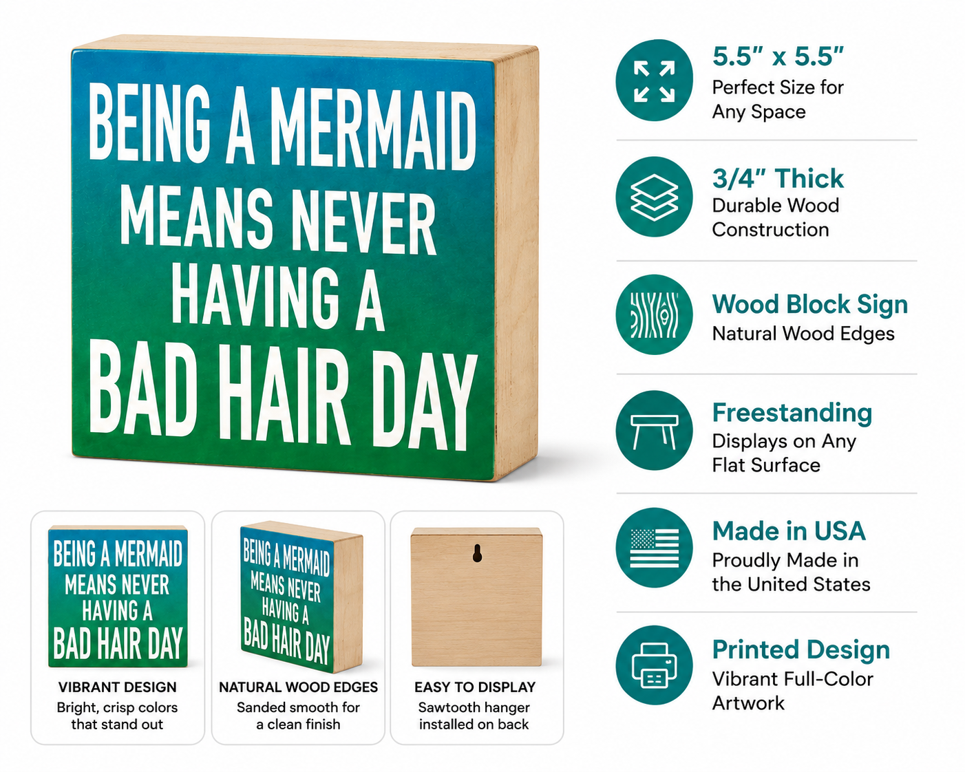 Mermaid Bad Hair Day Sign