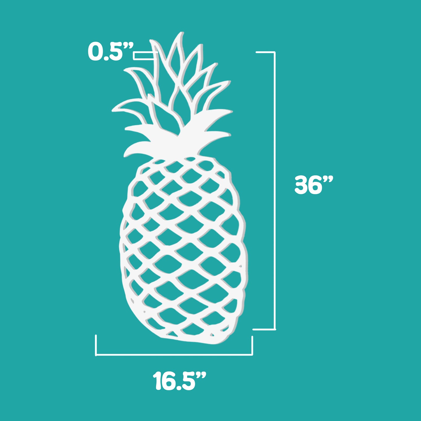 Outdoor Pineapple Wall Art – Tropical Beach House PVC Decoration for Pool, Patio, or Coastal Cottage Décor – Weatherproof Pineapple Sign 3 Foot