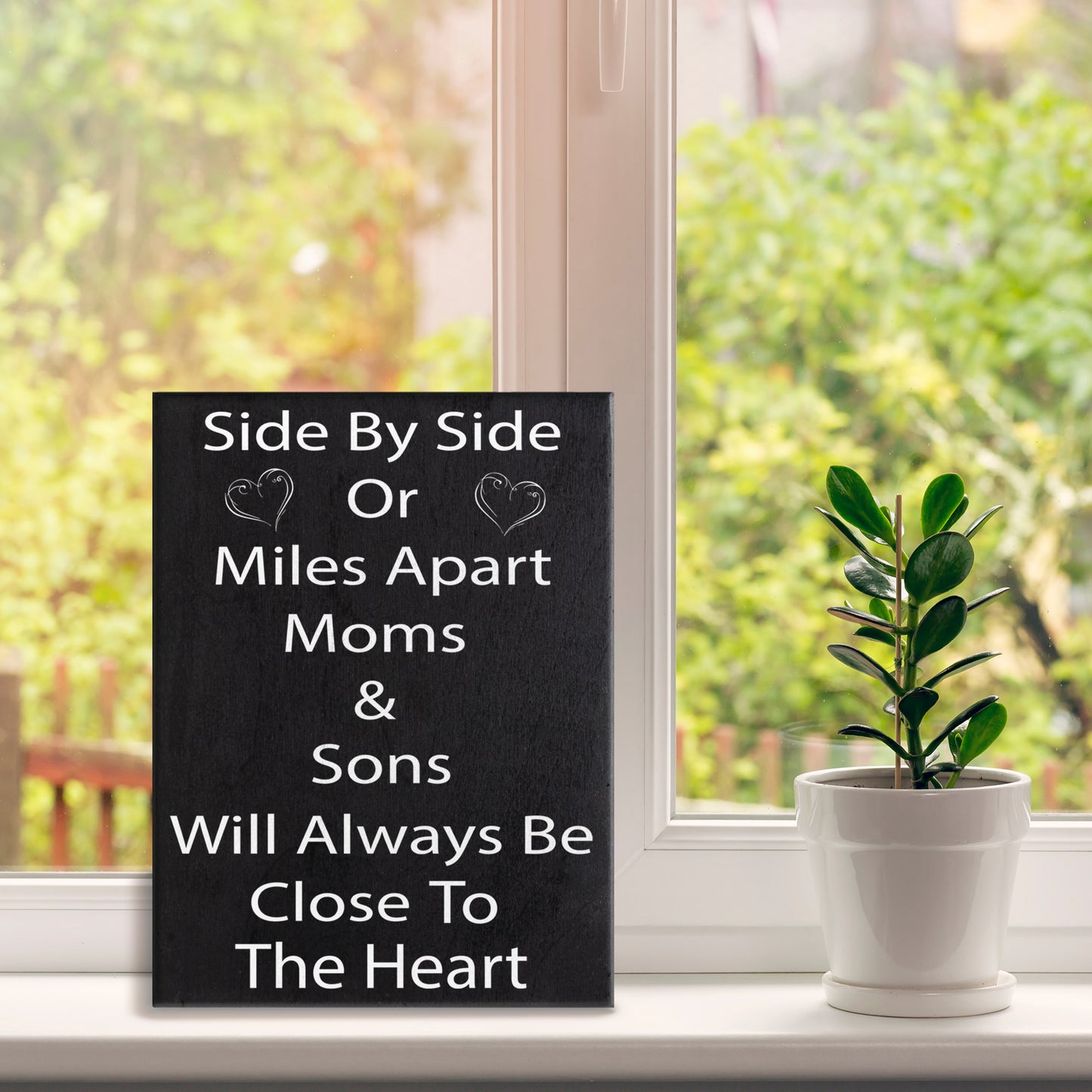 JennyGems Mom Son Sign Gift Decor, Gift for Mother from Son, Wall Hanging and Tabletop Box Sign, Made in USA