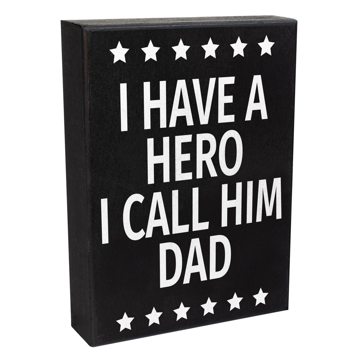 JennyGems Dad Gifts, Dad Birthday Gift, I Have A Hero I Call Him Dad Sign, Gifts for Dad, 6x8 Inch Wood Box Sign, Decorative Plaque for Dad, American Made