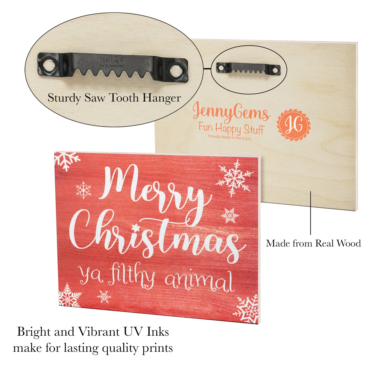 Merry Christmas Ya Filthy Animal Funny Wood Sign, Christmas Decorations, Holiday Decor, American Made