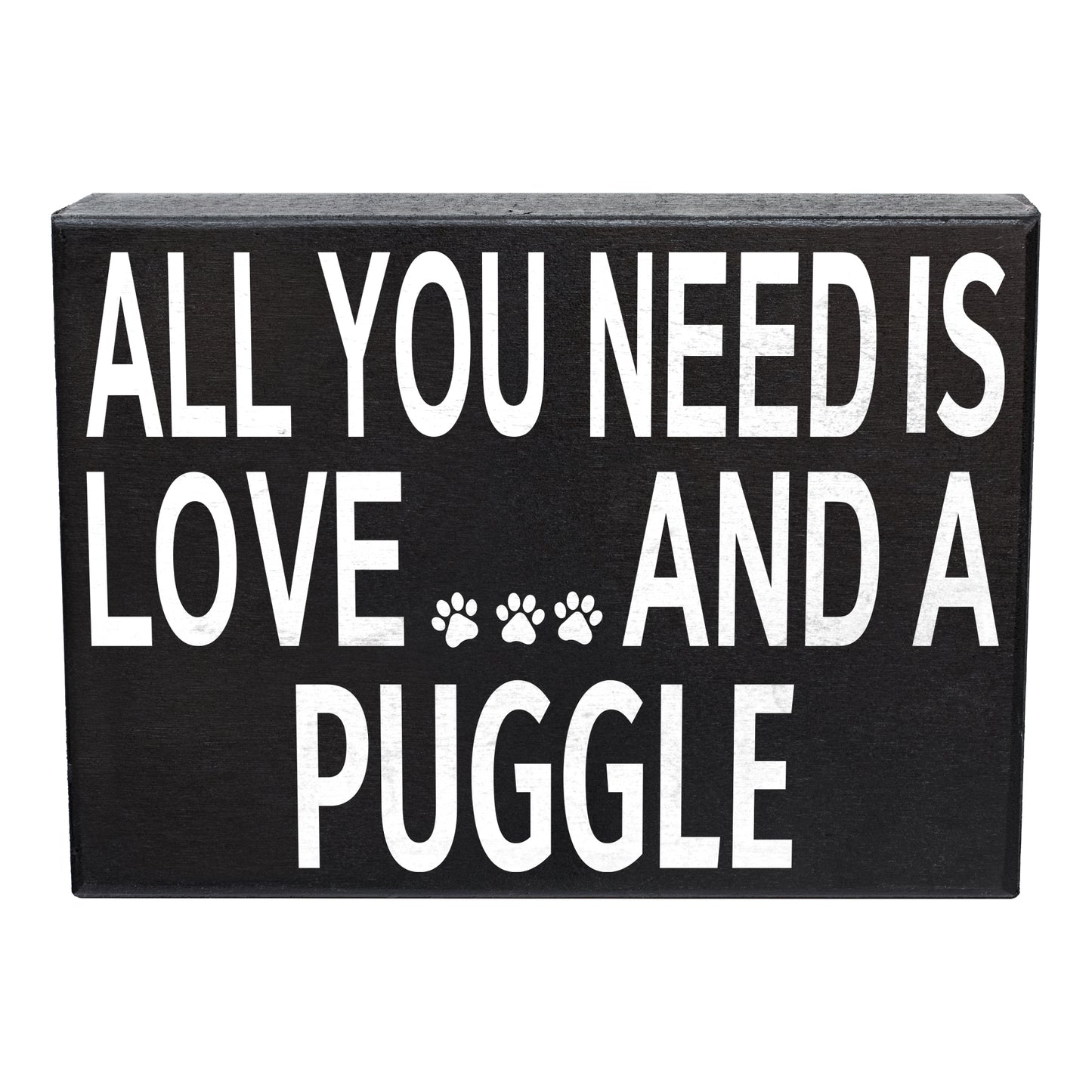 JennyGems Dog Accessories, All You Need is Love and A Puggle 8"x6" American Made Wood Sign, Puggle Gifts, Puggle Mom, Wall Art, Dog Decor, Dog Stuff