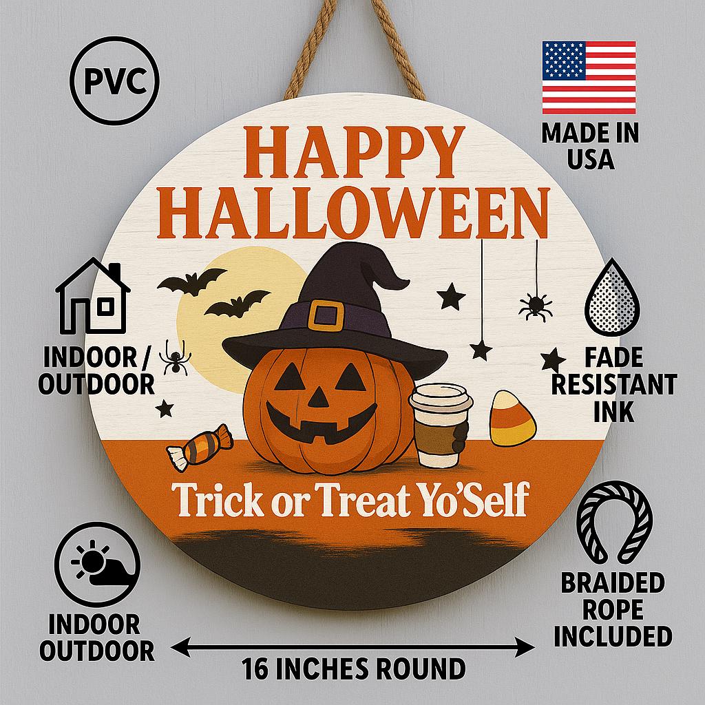 Trick or Treat Yo'Self 16 Inch Door Hanger