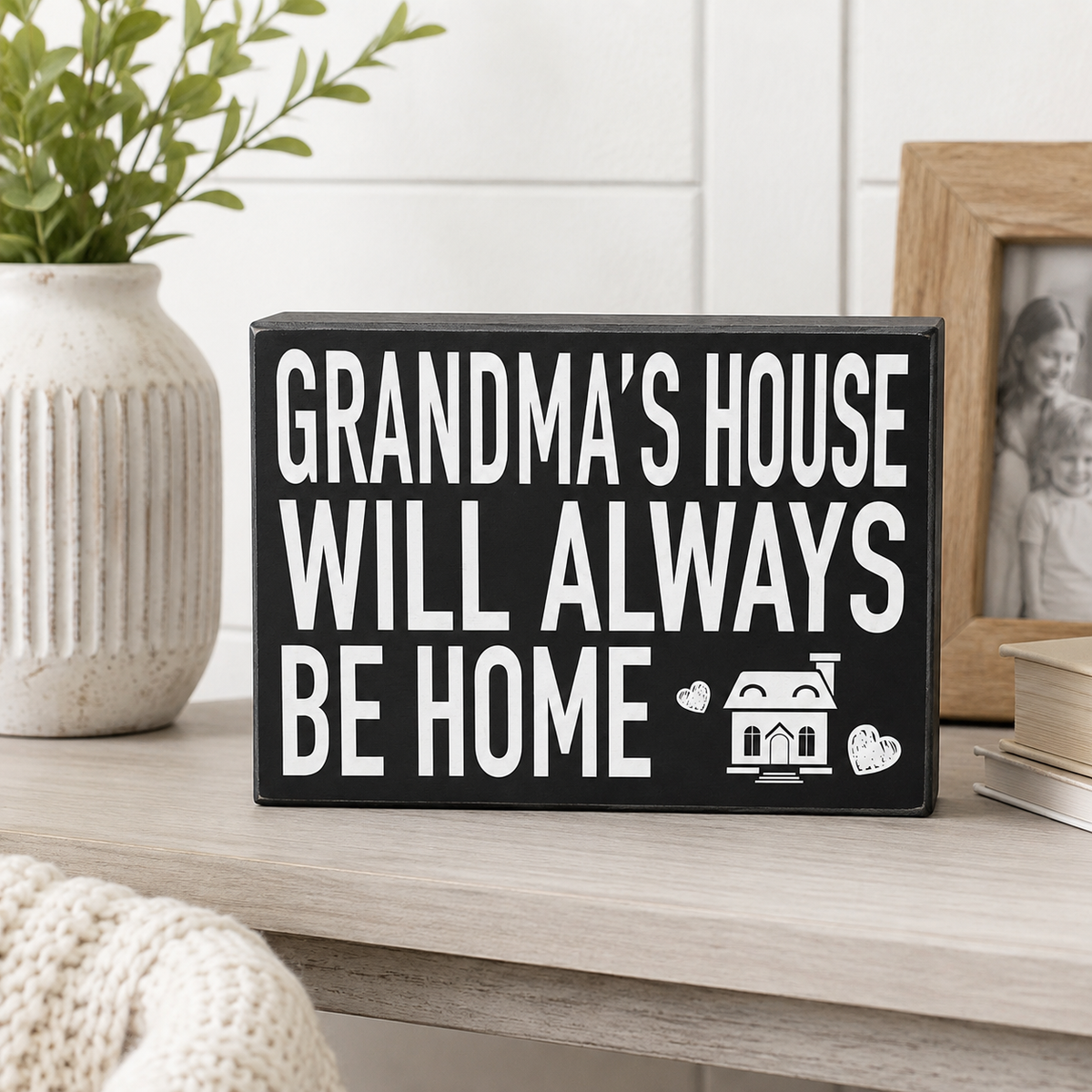 Grandma’s House Will Always Be Home Wooden Sign, Wall & Shelf Decor