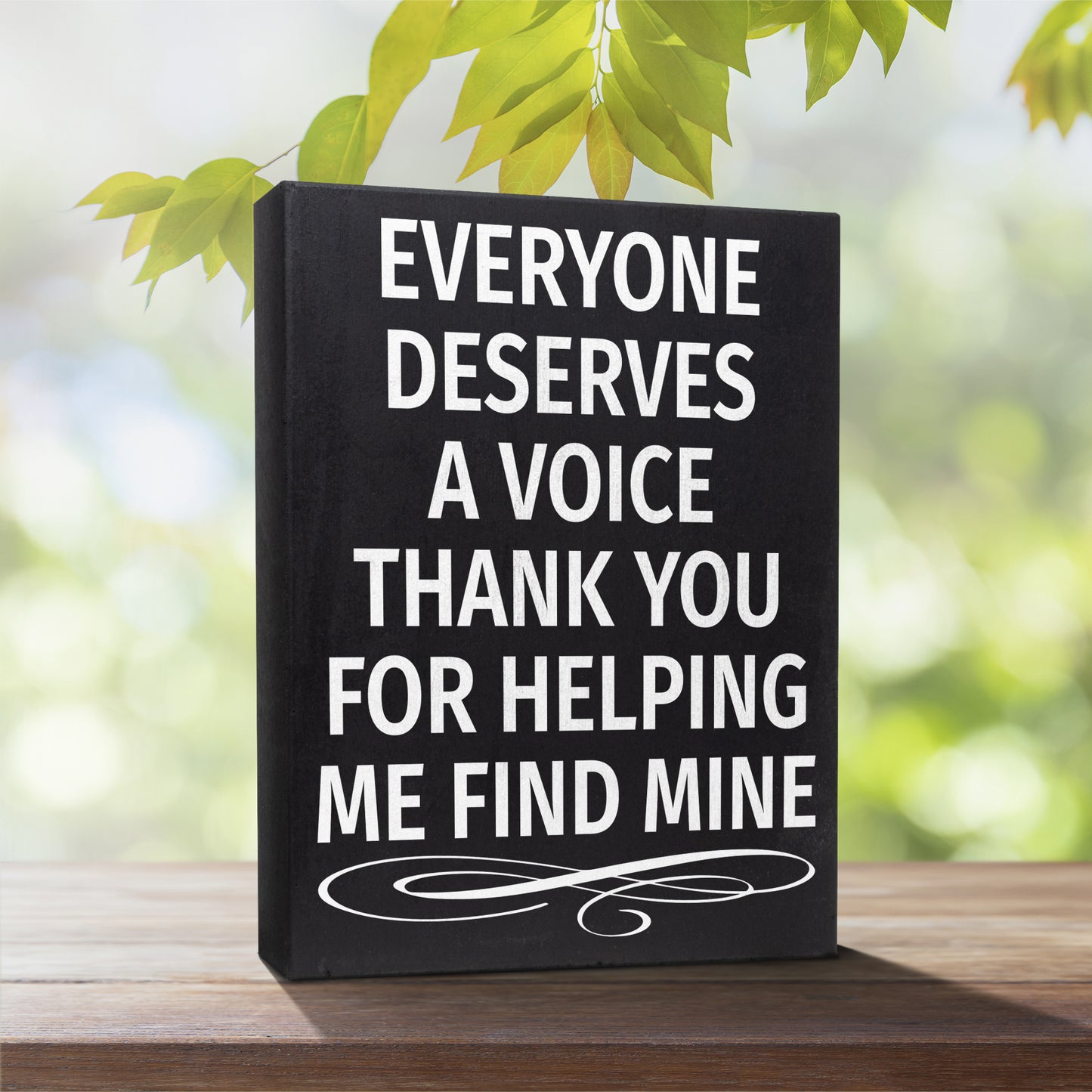 JennyGems Speech Therapist Sign | Everyone Deserves A Voice Thank You for Helping Me Find Mine | Therapy Gift Idea | American Made Wood Sign