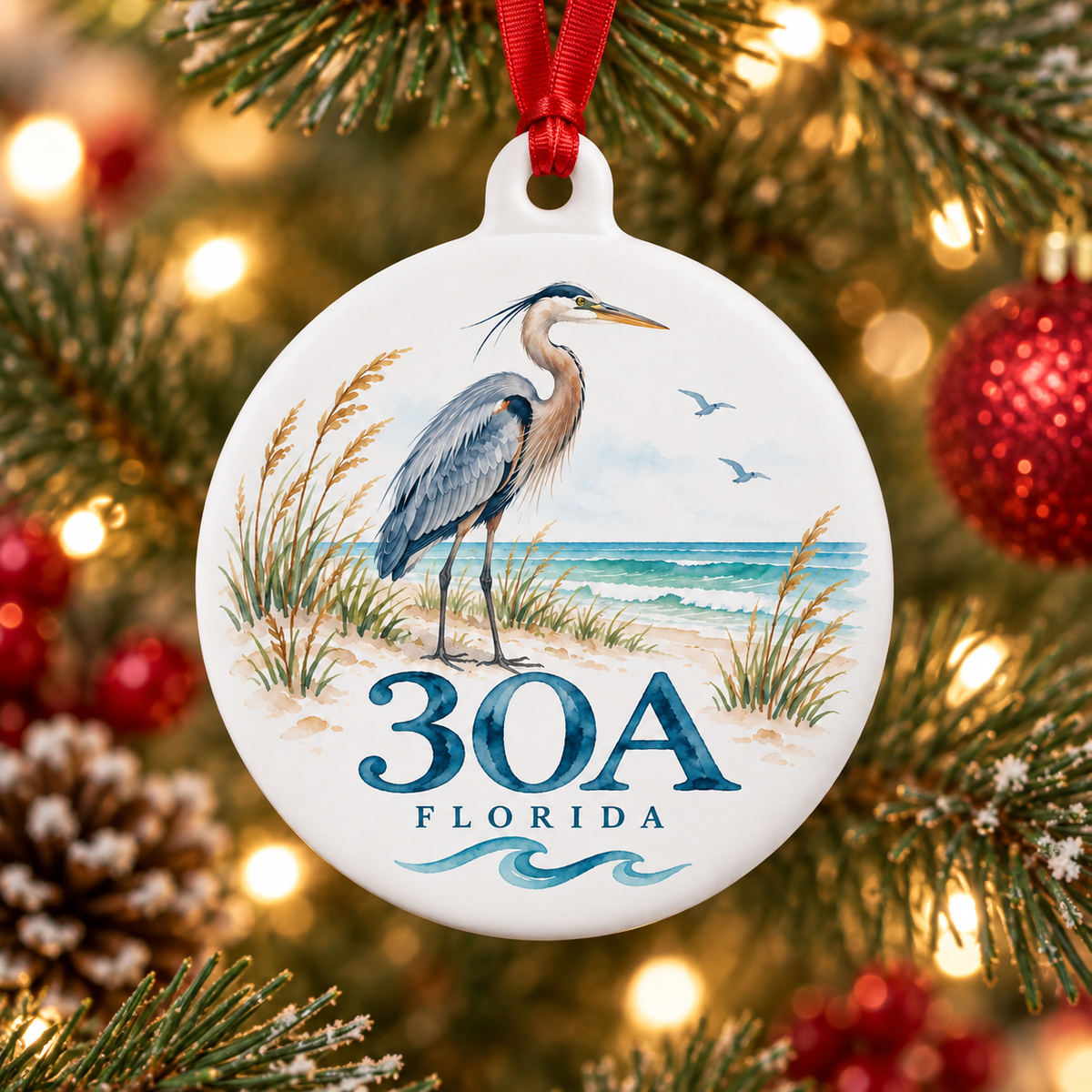 30A Florida Christmas Ornament