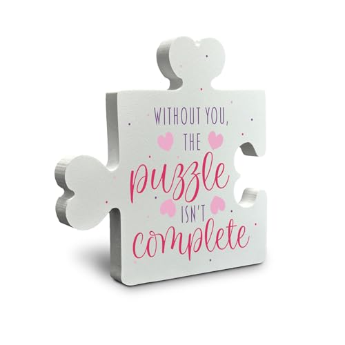 Thank You for Being an Important Piece in My Story Puzzle Sign, Gift for Spouse, Mentor, Coworker, Boss, 5 x 5 Inch Indoor Outdoor Tabletop Decor