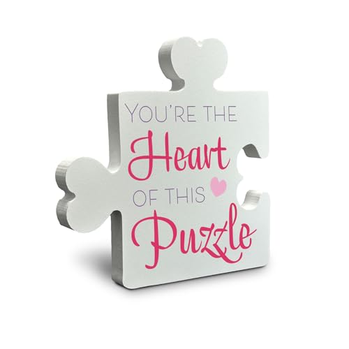 Thank You for Being an Important Piece in My Story Puzzle Sign, Gift for Spouse, Mentor, Coworker, Boss, 5 x 5 Inch Indoor Outdoor Tabletop Decor