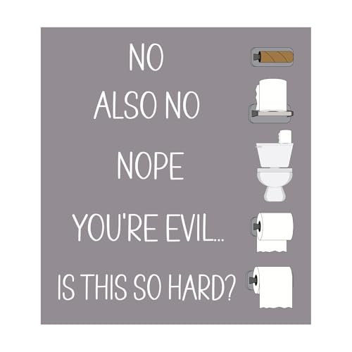 JennyGems Funny Bathroom Signs - Changing the Toilet Paper Wooden Wall Decor - Farmhouse Bathroom Decoration for Wall Hanging, Black