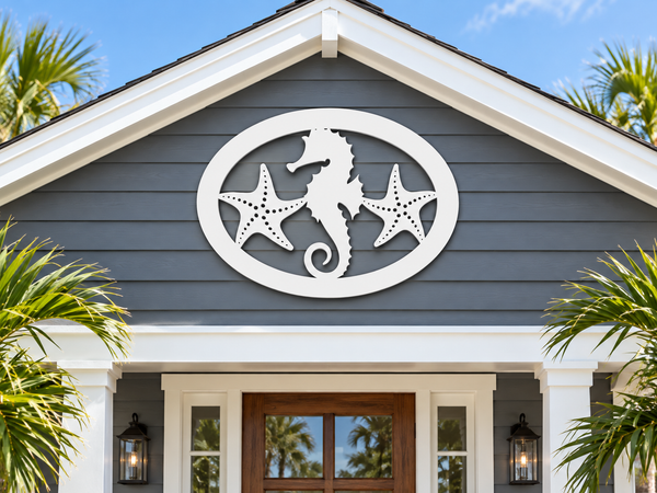 Seahorse and Starfish Outdoor Sign