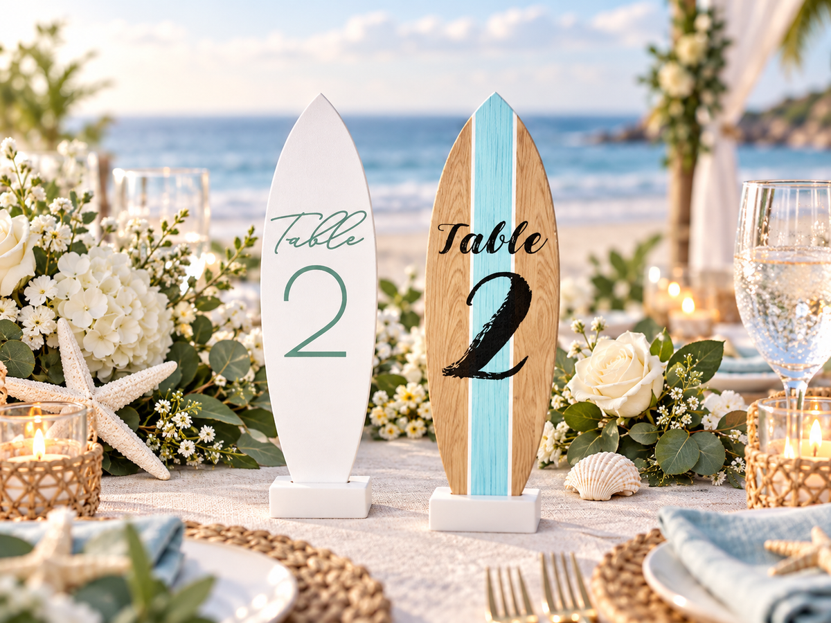 Wedding and Event Surfboard Table Numbers, Beach Wedding, Bar Mitzvah, Events