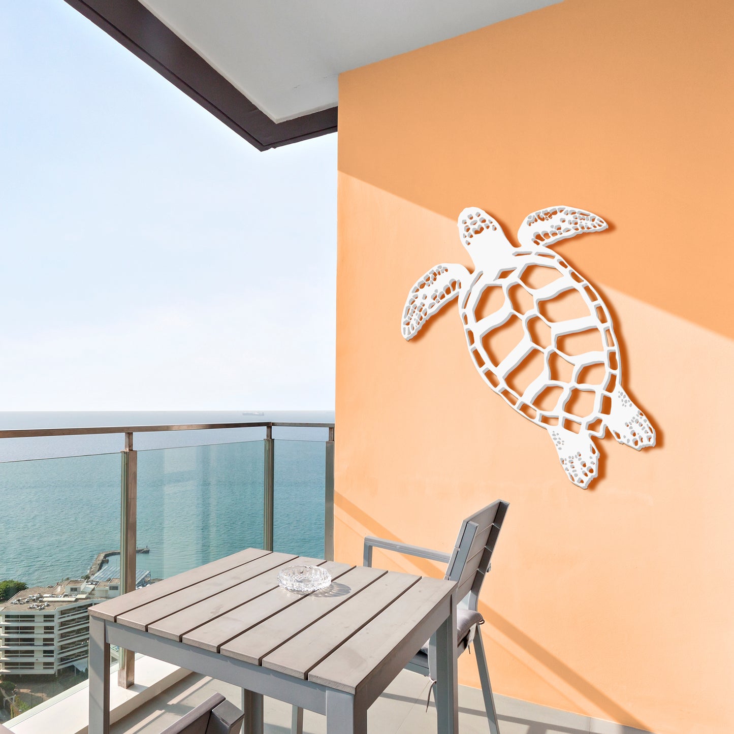 Outdoor PVC Sea Turtle Wall Art 4 Foot