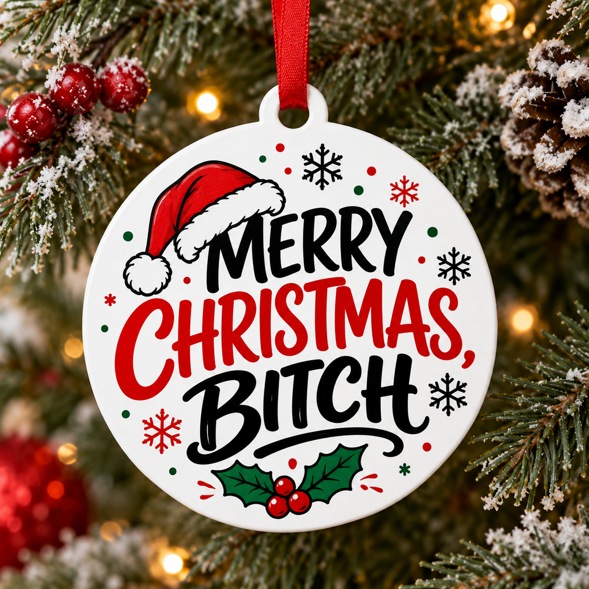 Merry Christmas Bitch Ornament