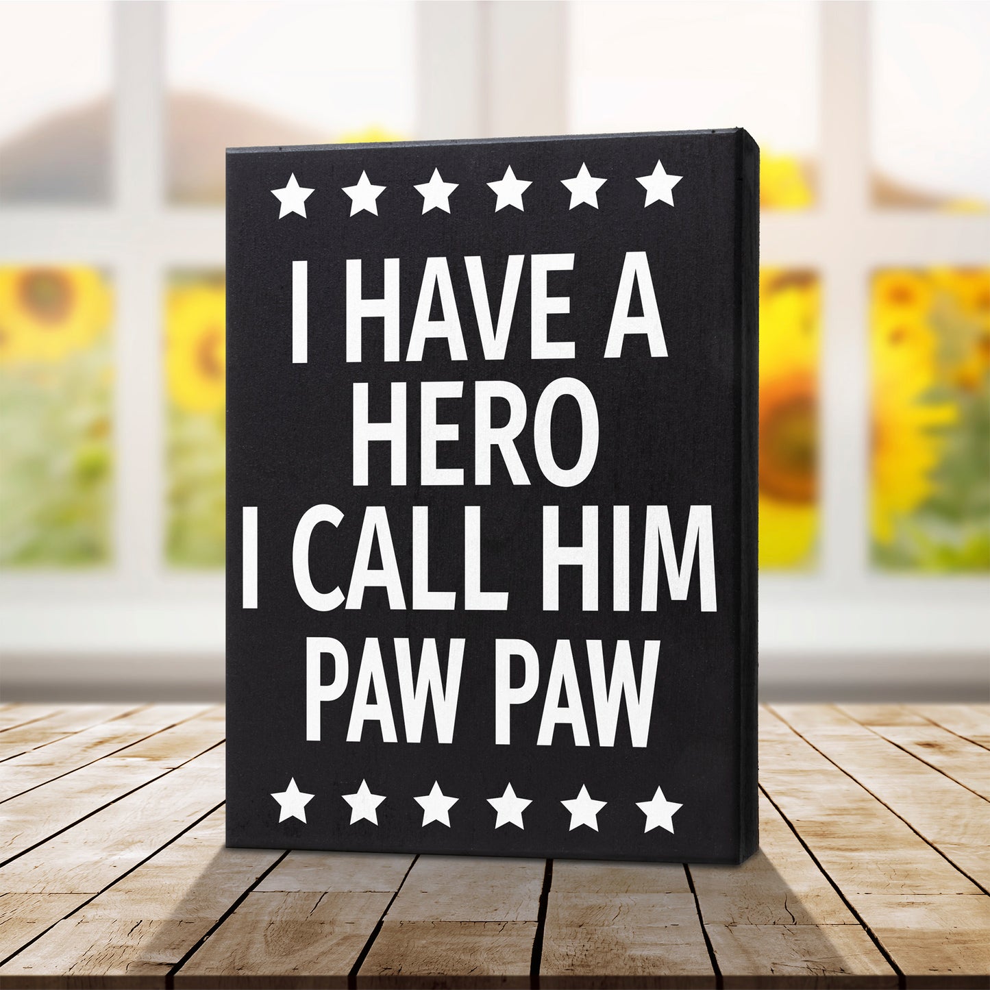 JennyGems Paw Paw Gifts from Grandson Granddaughter, Gifts for Paw Paw, I Have A Hero I Call Him Paw Paw Wood Sign, Paw Paw Birthday Gifts