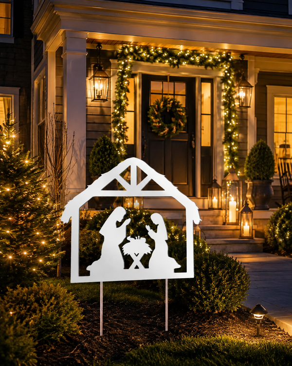 Outdoor Nativity Scene, Holy Family PVC Yard Sign, No Assembly, Made in USA