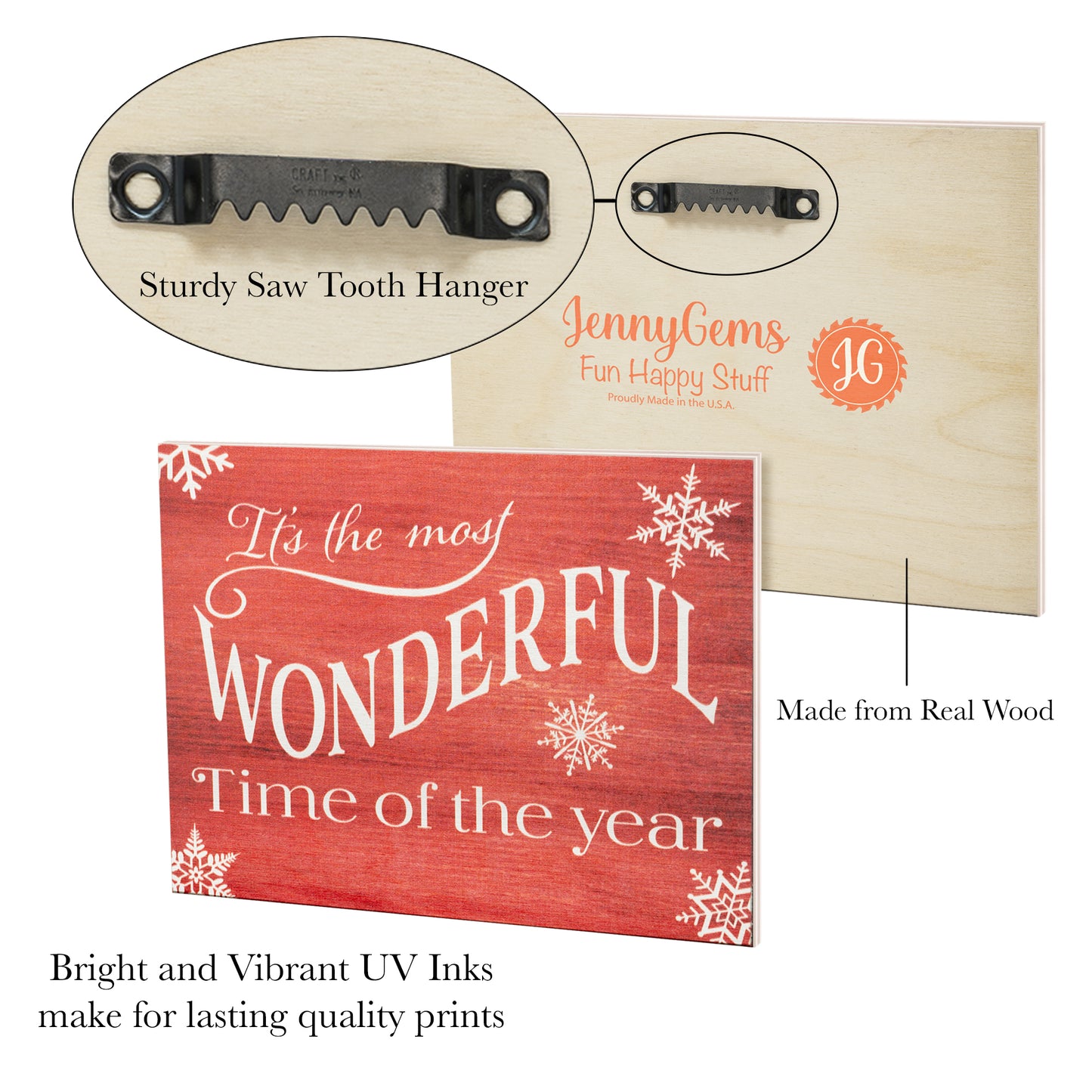 It's The Most Wonderful Time of the Year Wood Sign, Christmas Decorations, Holiday Decor, Christmas Gifts, American Made