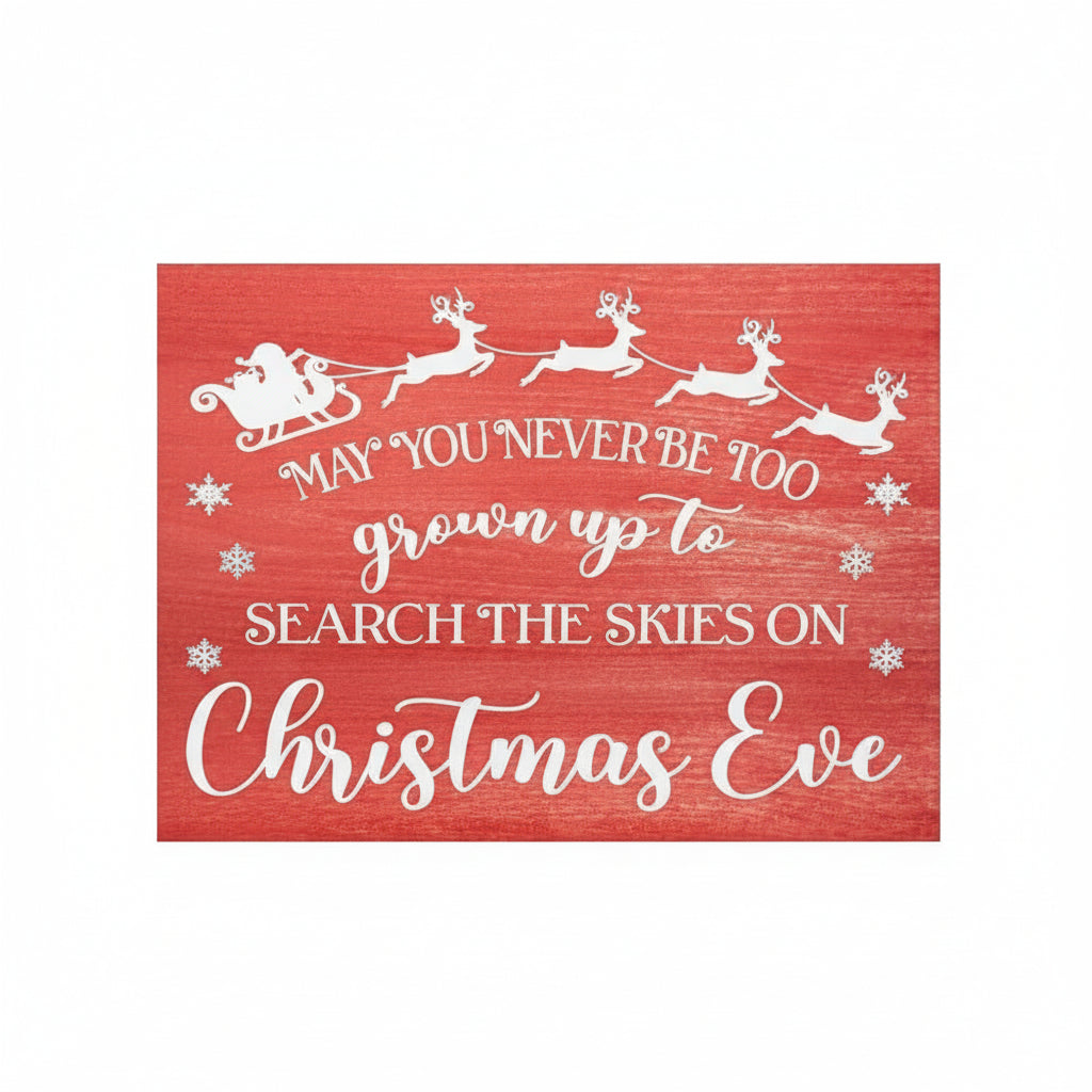 Decorative Christmas Sayings Holiday Farmhouse (Skies On Christmas Eve)