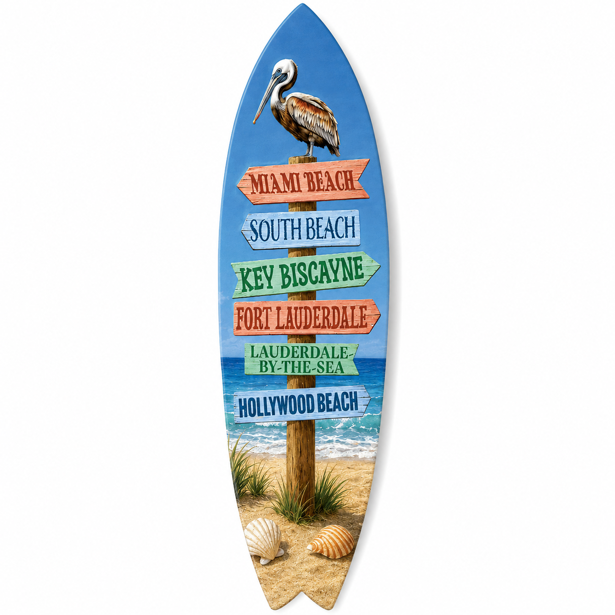 Miami Beach Surfboard Wall Art - South Florida Coastal Decor