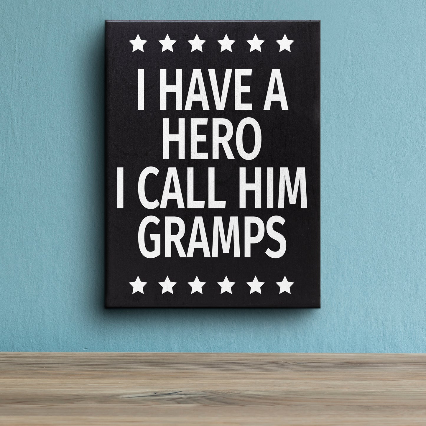 JennyGems Gramps Gifts from Grandson Granddaughter, Gifts for Gramps, I Have A Hero I Call Him Gramps Wood Sign, Gramps Plaque, Sentimental Gifts for Grandpa, Grandpa Birthday Gifts